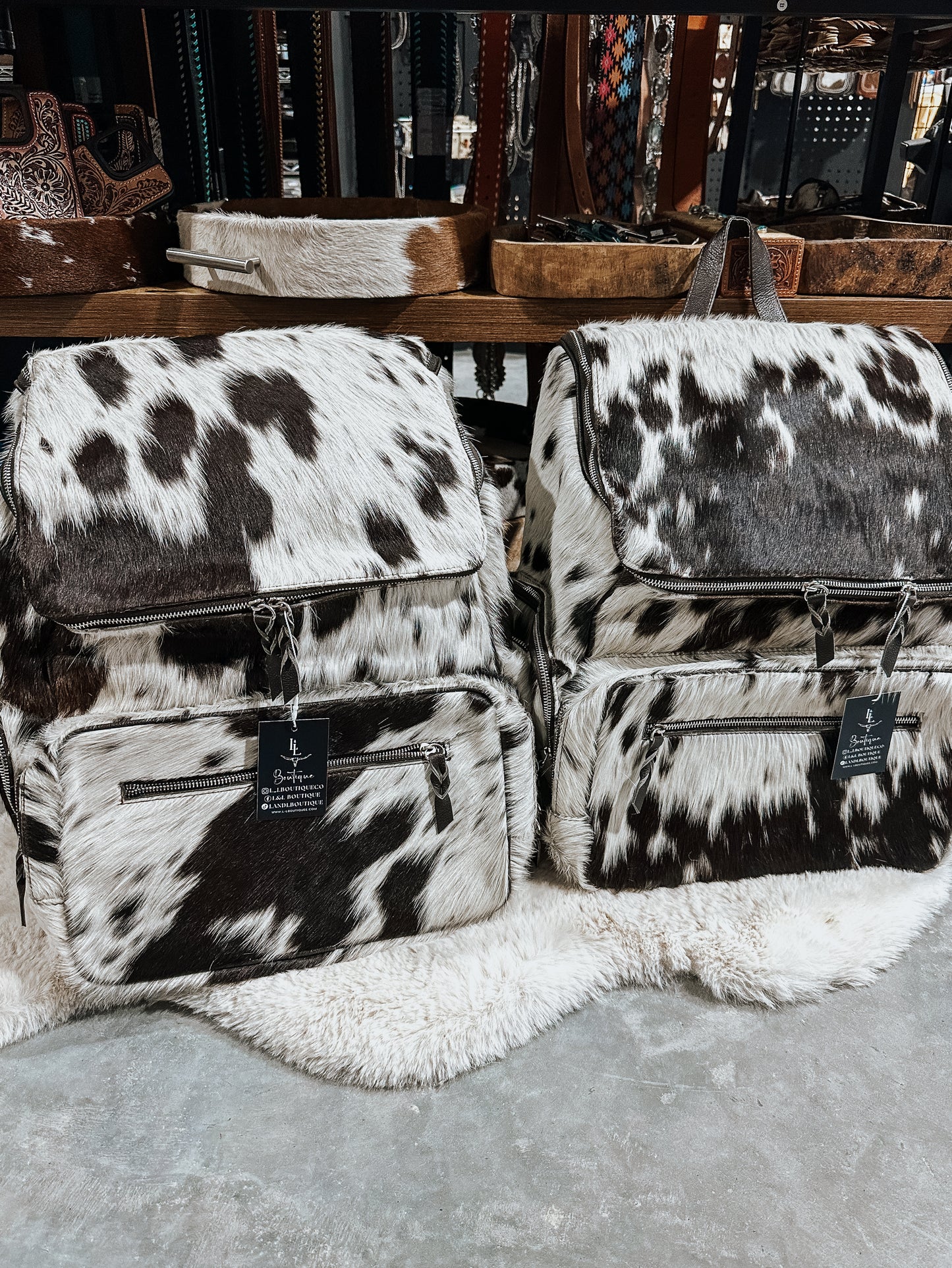 Load It Up Cowhide Backpack in Black