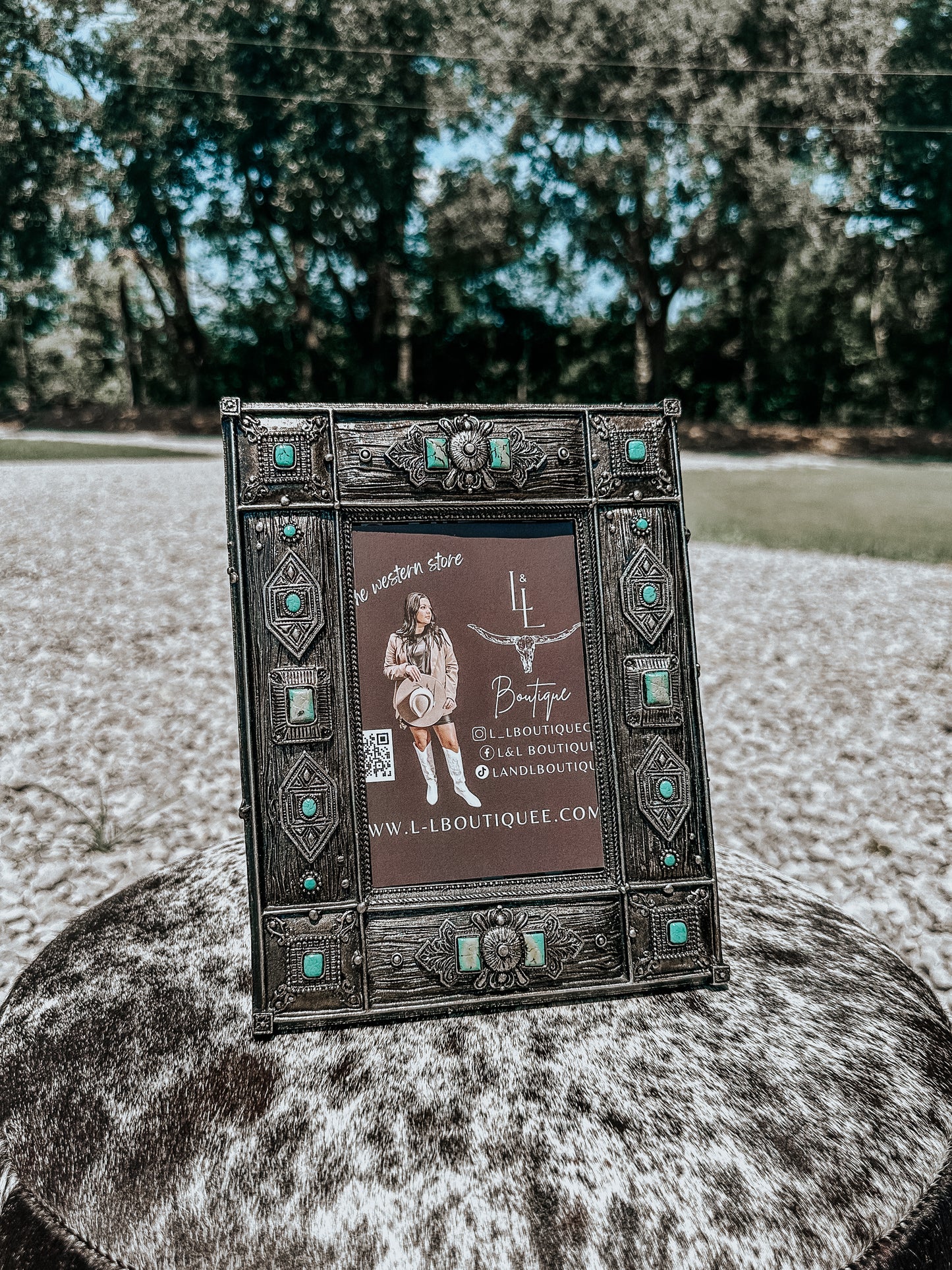 Square Concho Turquoise Picture Frame