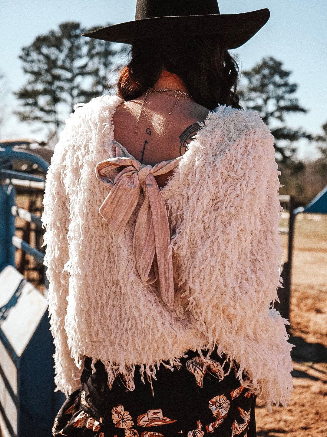 Feathered Velvet Bow Sweater