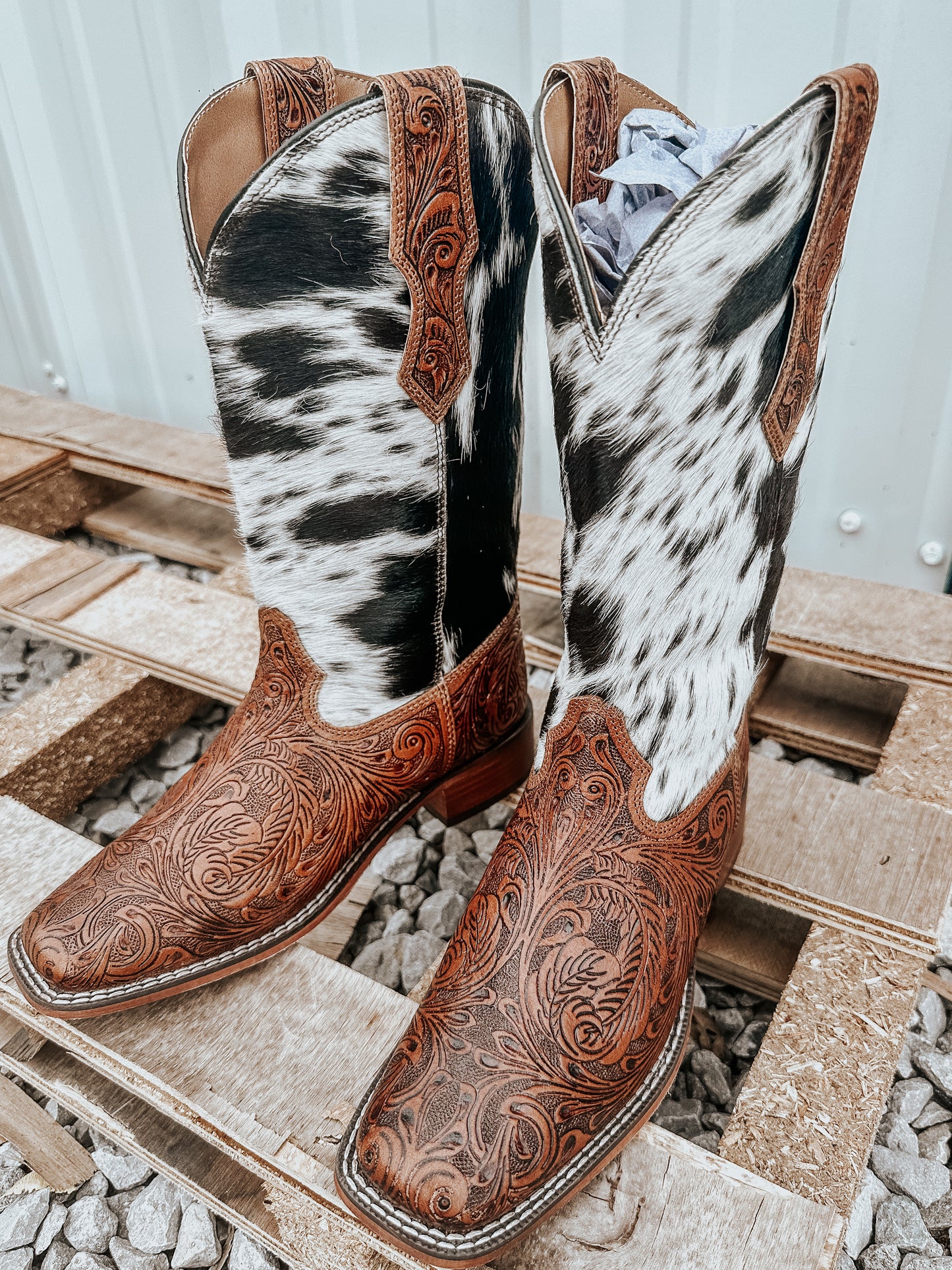 Savanna Cowhide Leather Boots