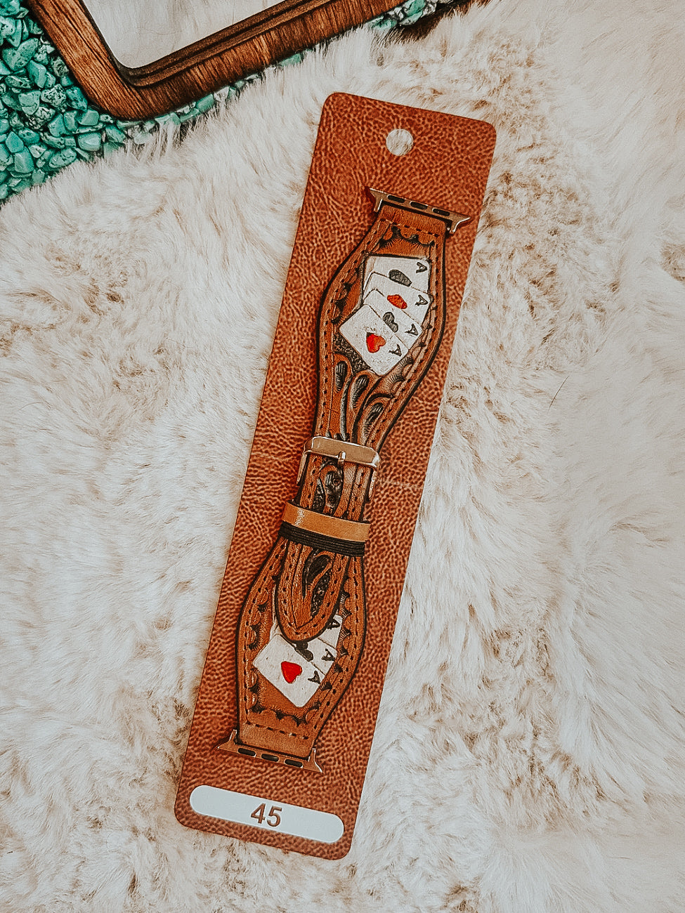 Aces Cards Leather Flare Watch Band