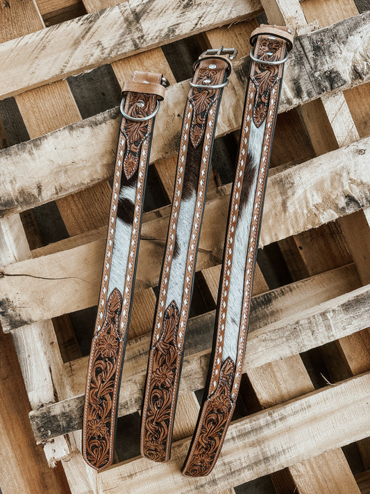 Cowhide & Leather Dog Collar