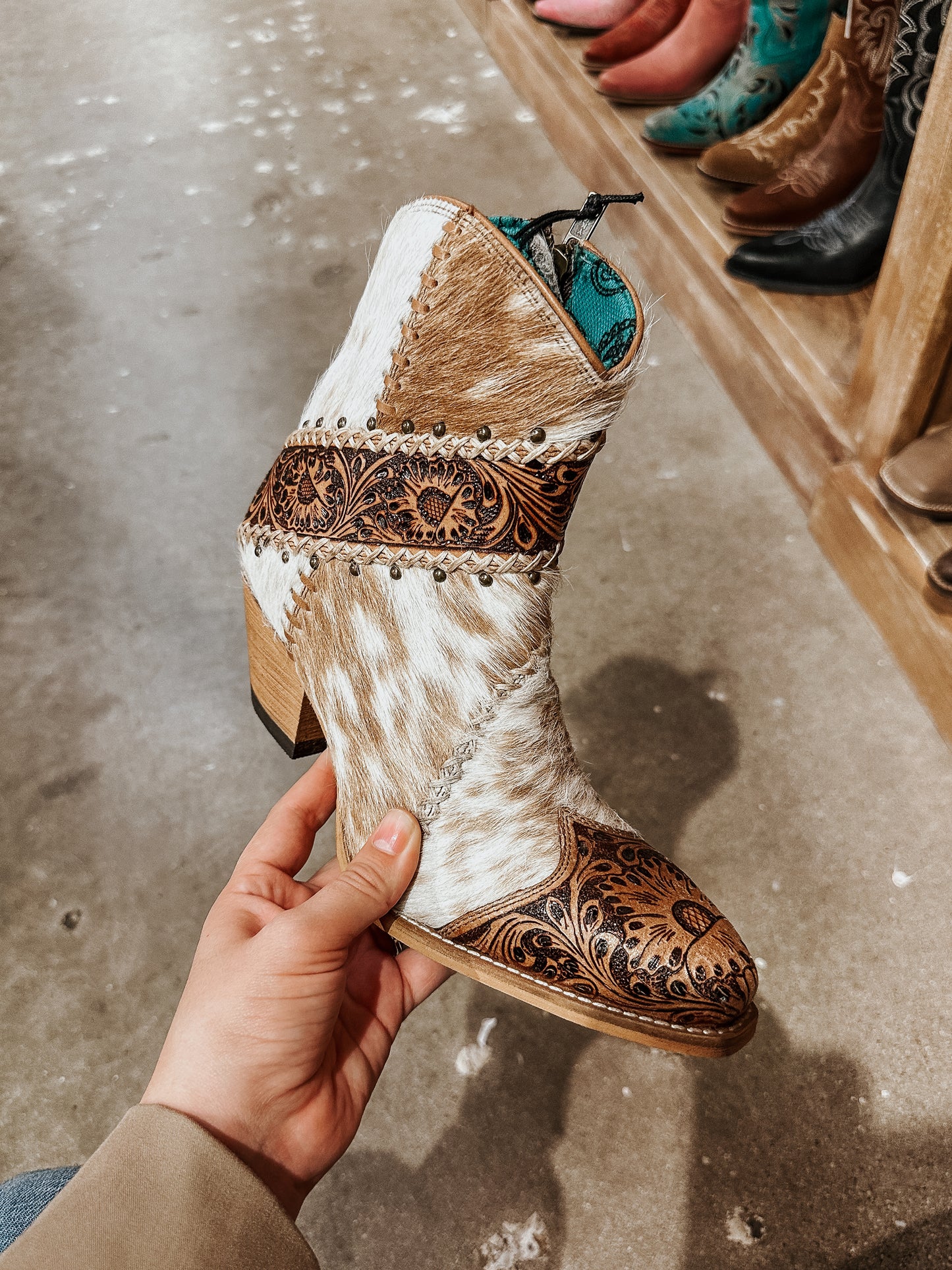 Darcy Cowhide Booties