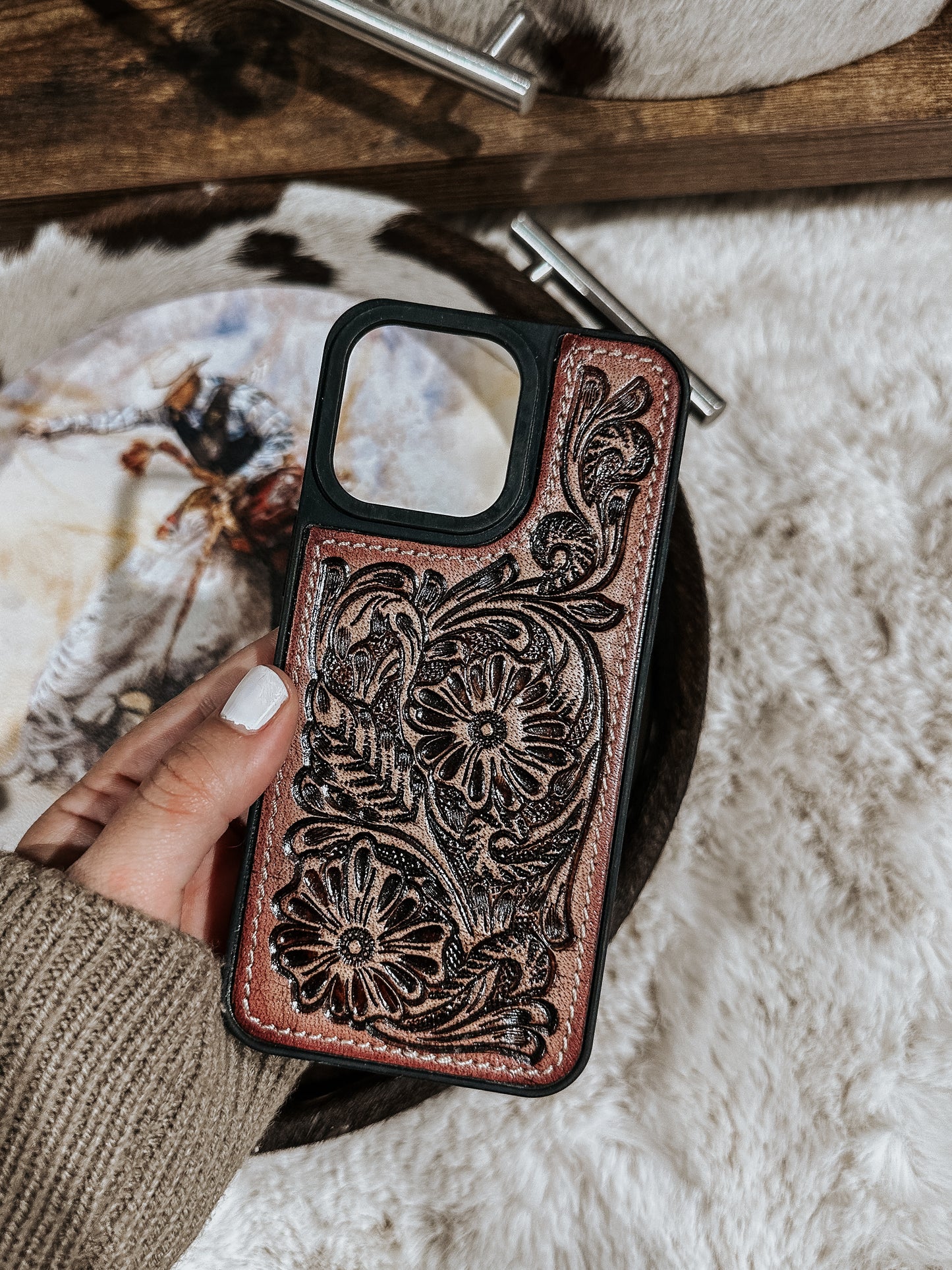 Eagles Tooled Leather iPhone 15 Pro Max Case