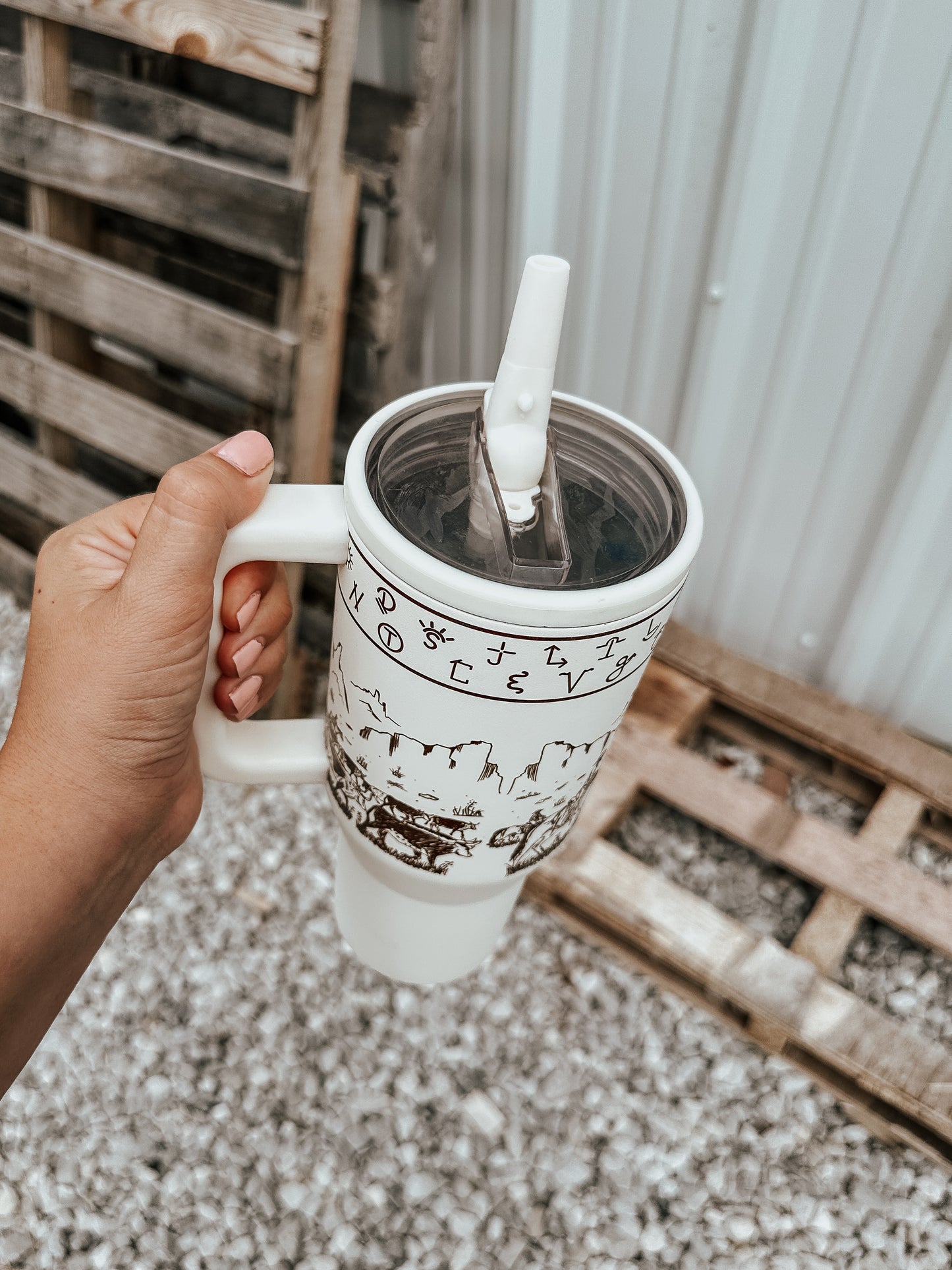 Brands & Cattle Tumbler in Cream
