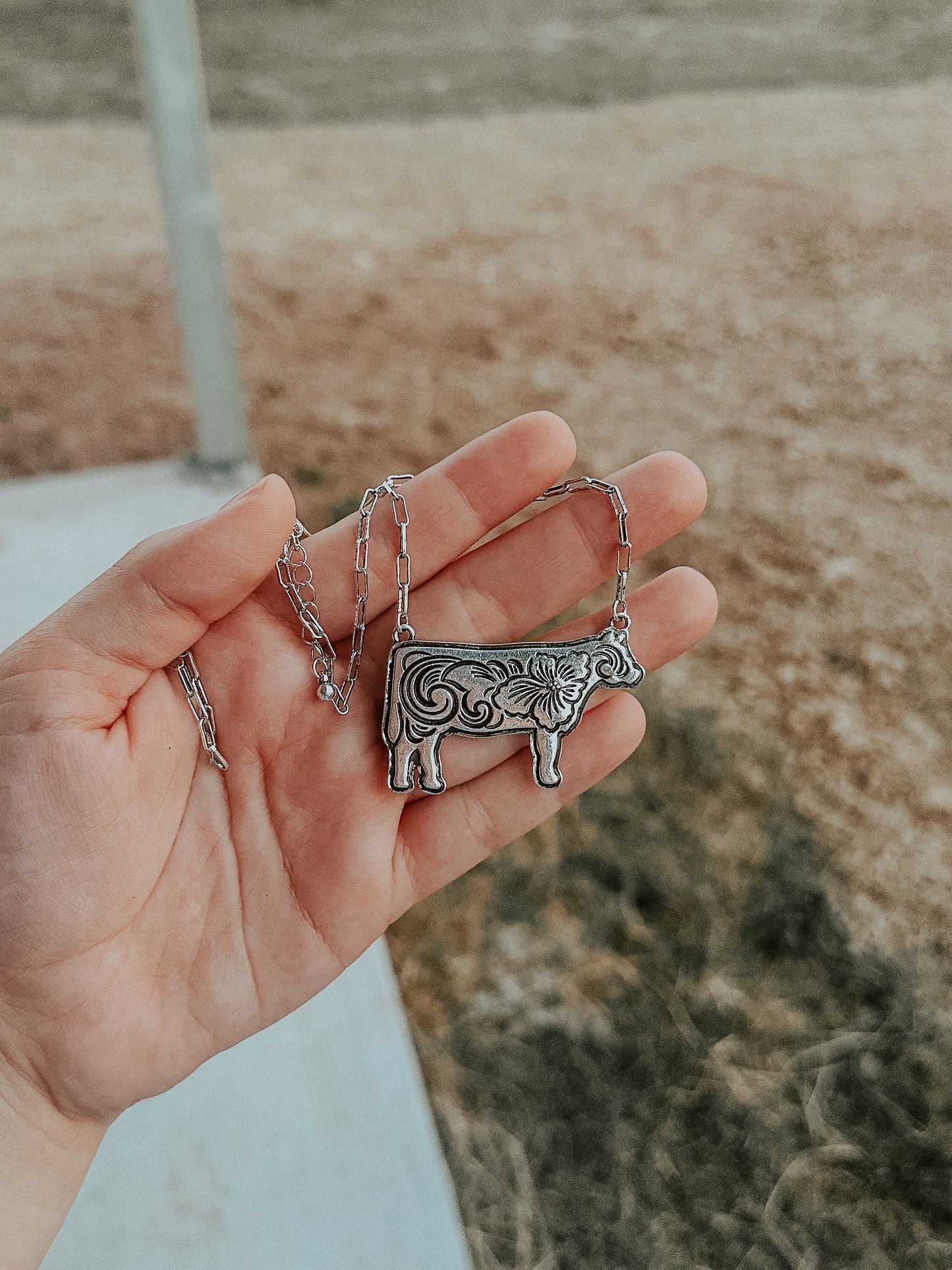 Embossed Heifer Necklace