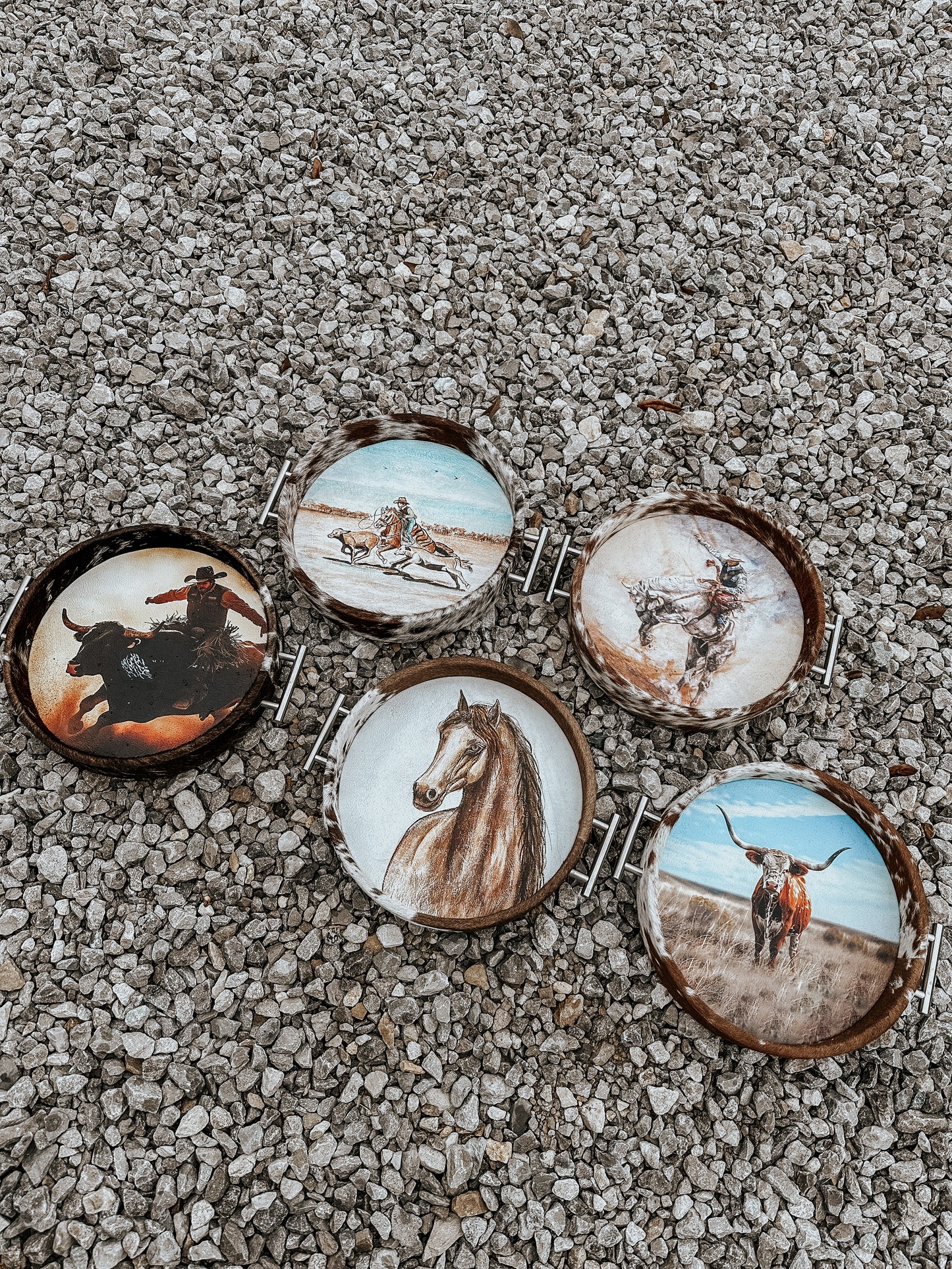 Western Cowhide Tray