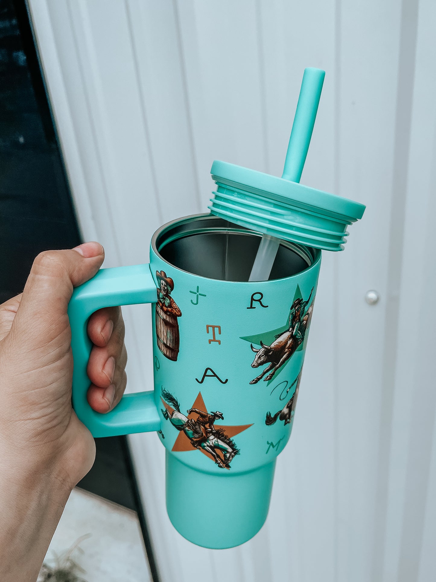 Turquoise Rodeo Clown Kids Tumbler
