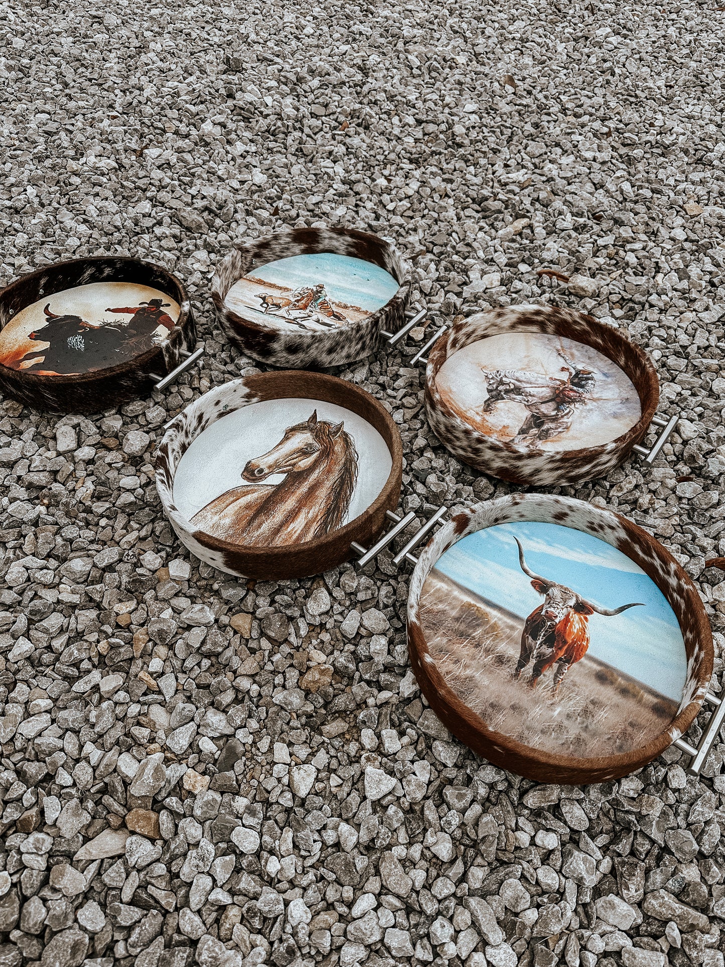 Western Cowhide Tray