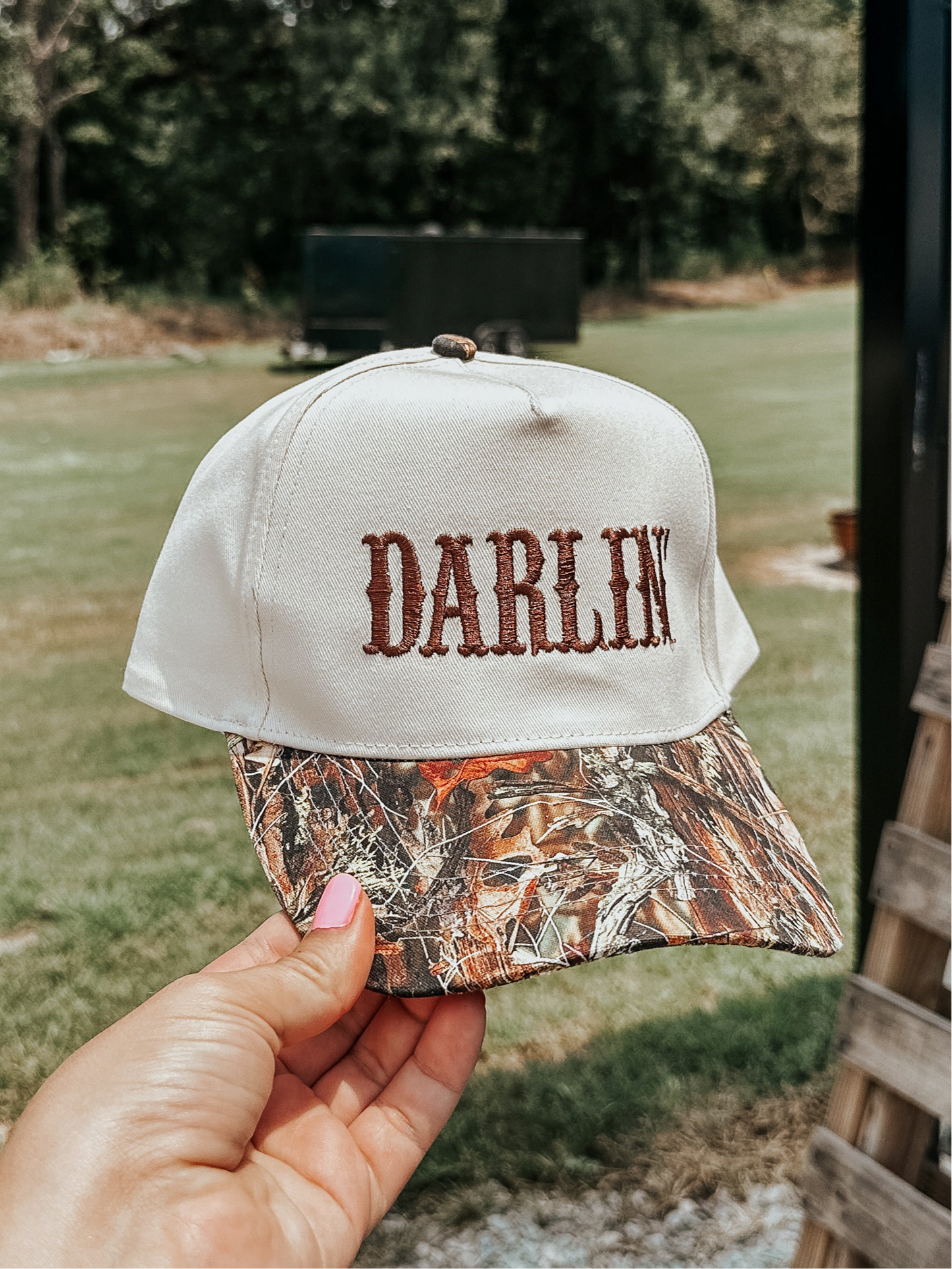 Darlin Trucker Hat in Camo