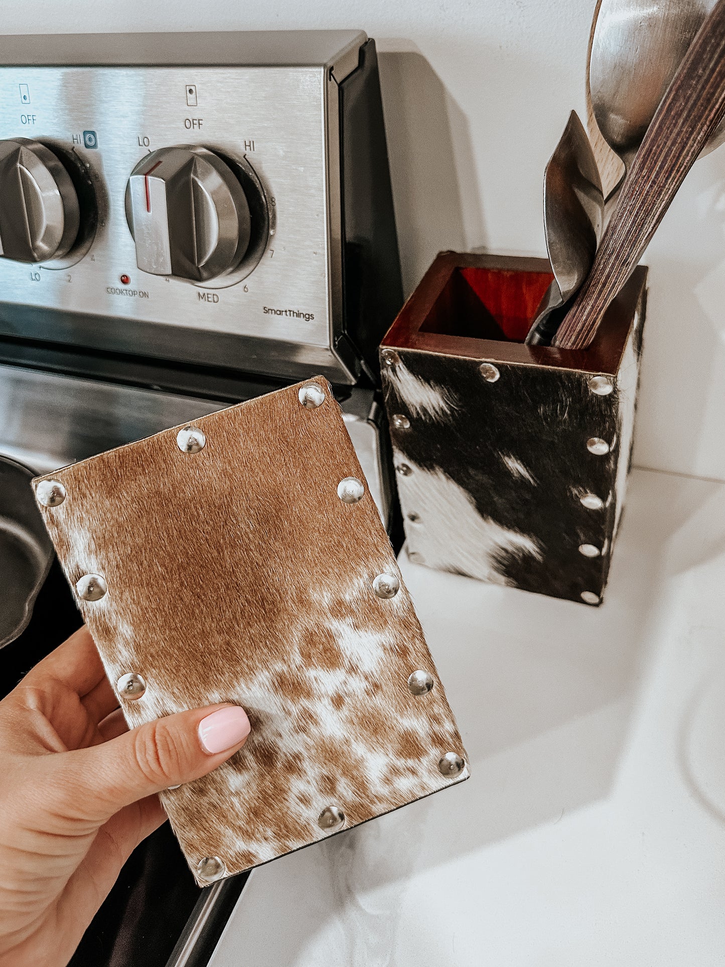 Studded Cowhide Holder