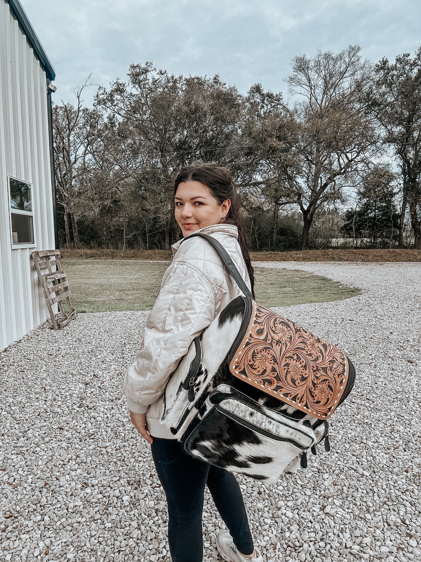 Pheonix Cowhide Leather Backpack