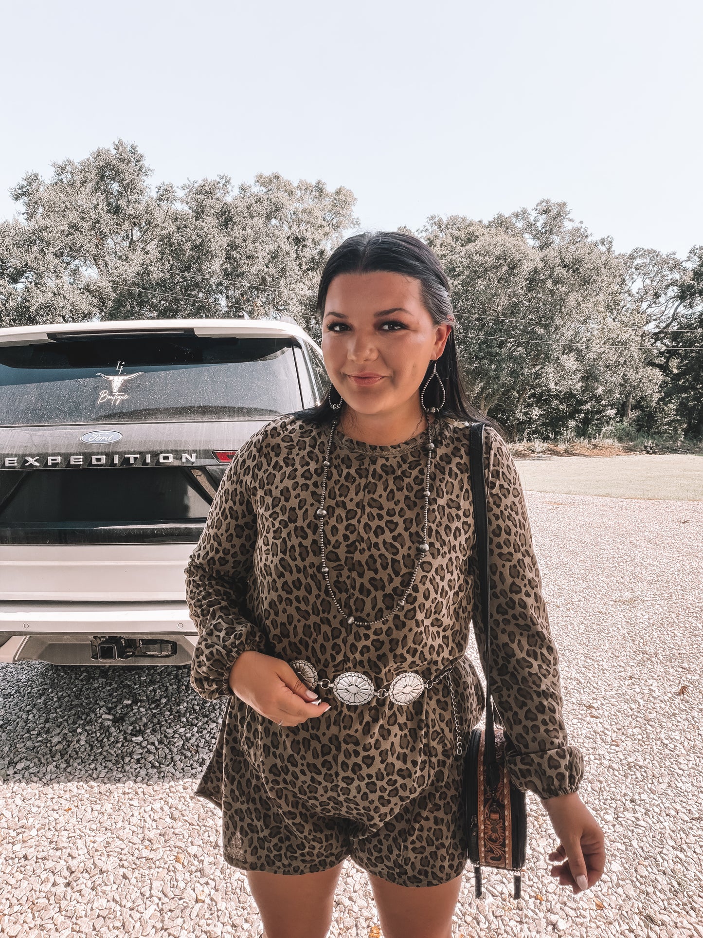 Leopard Long Sleeve Romper