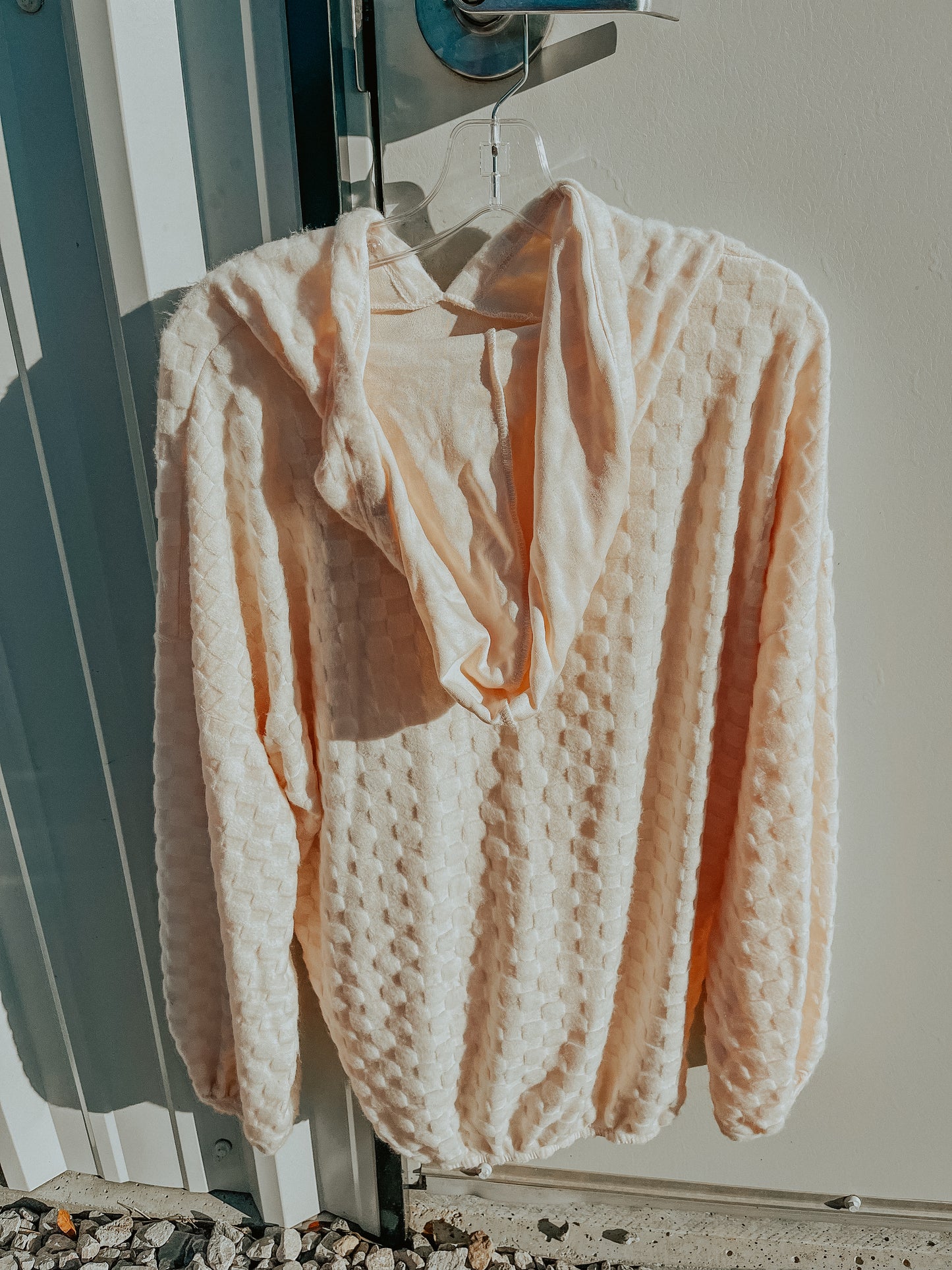 Cream Checkered Hoodie