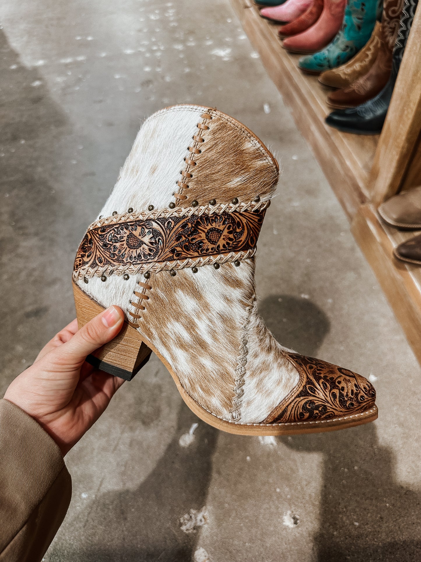 Darcy Cowhide Booties