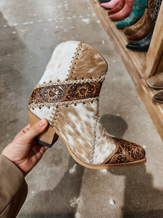 Darcy Cowhide Booties
