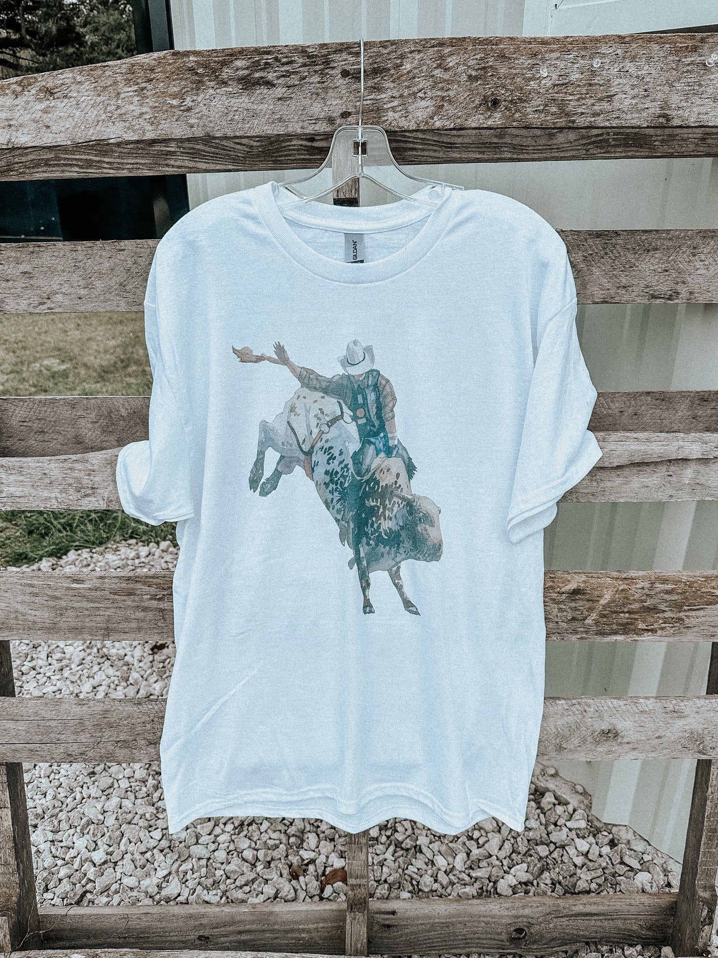 Bull Rider Tshirt in White