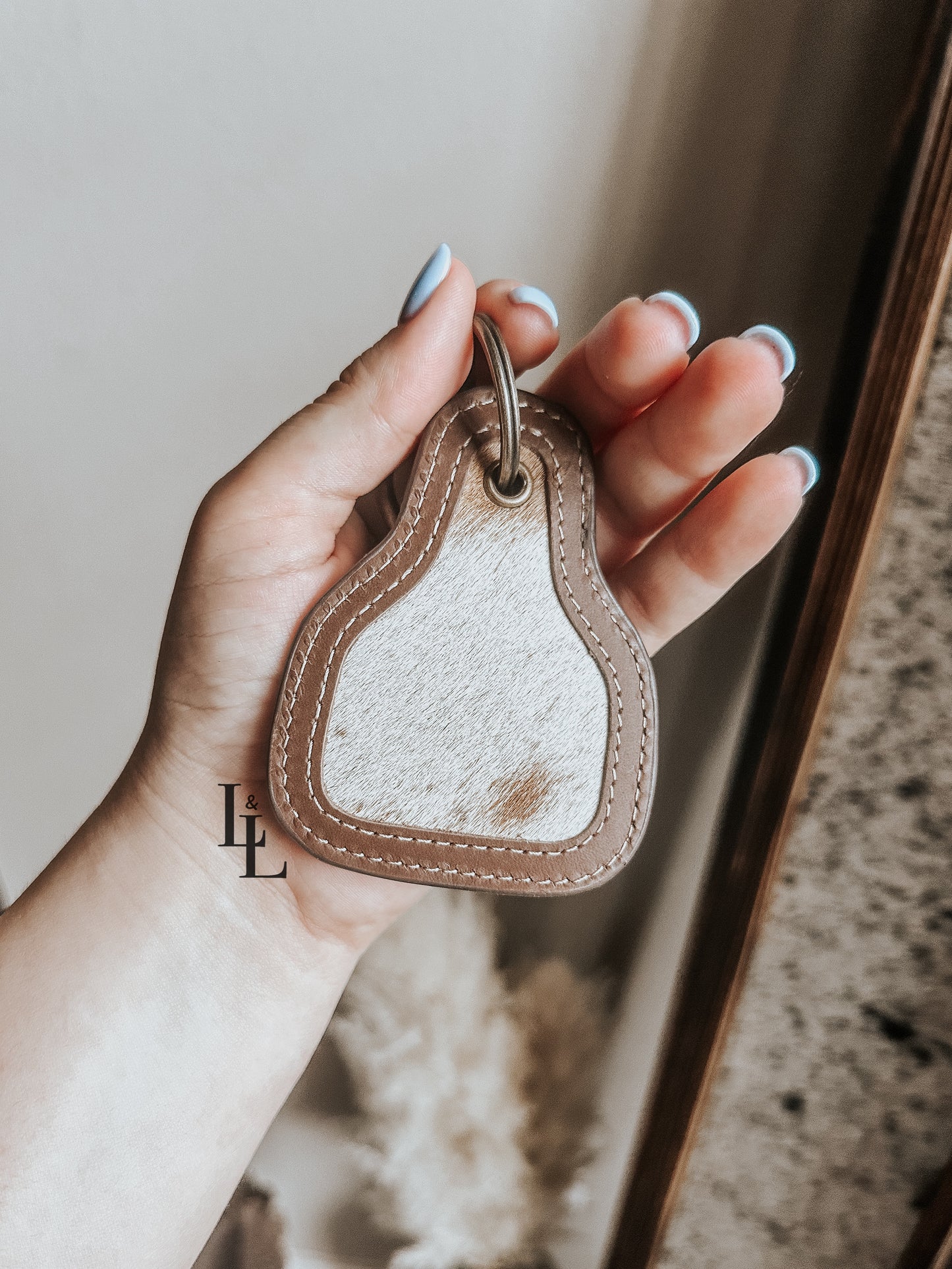 Brook Cowhide Leather Cowtag Keychain