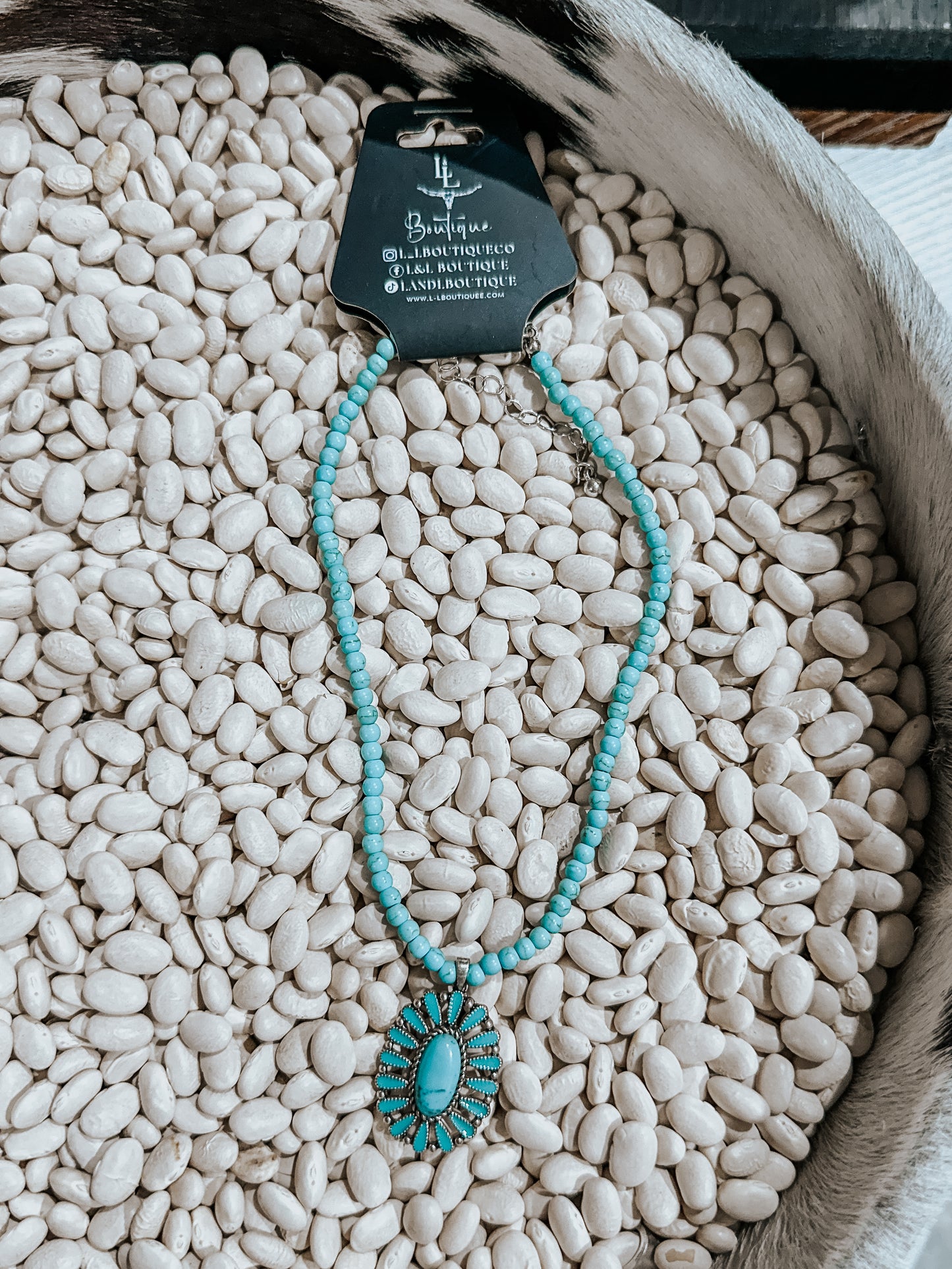 Turquoise Cluster Charm Choker