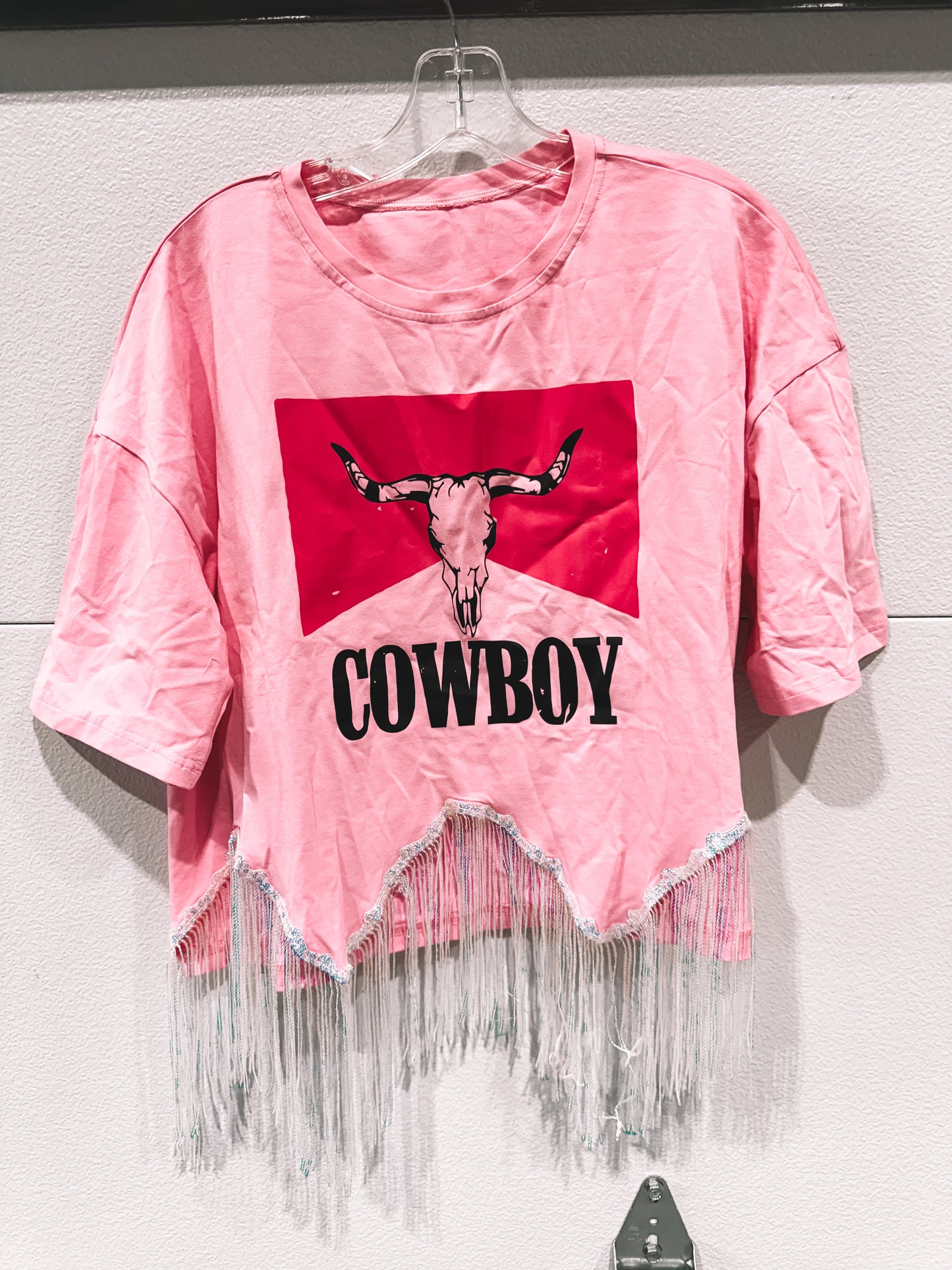 Pink Rhinestone Crop Top