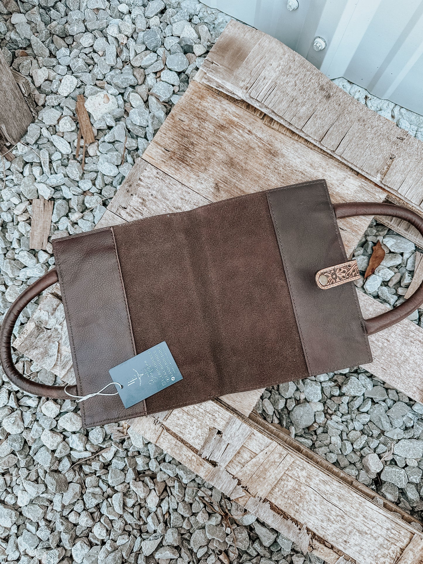 Turquoise Buckle Cowhide Bible Purse