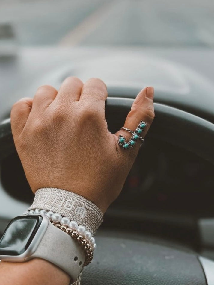 Turquoise Initial Ring