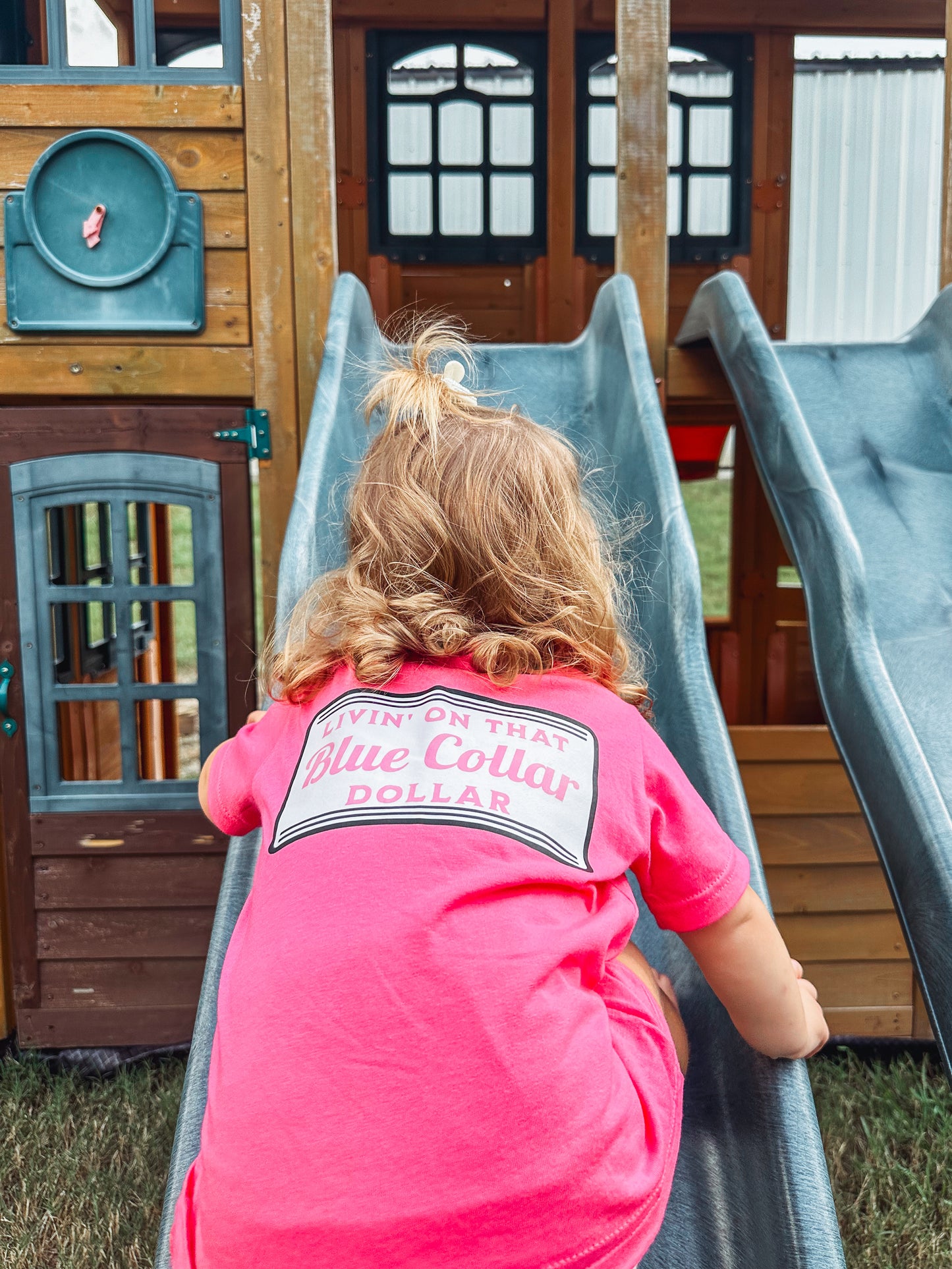 Blue Collar Dollar Youth Tee in Pink