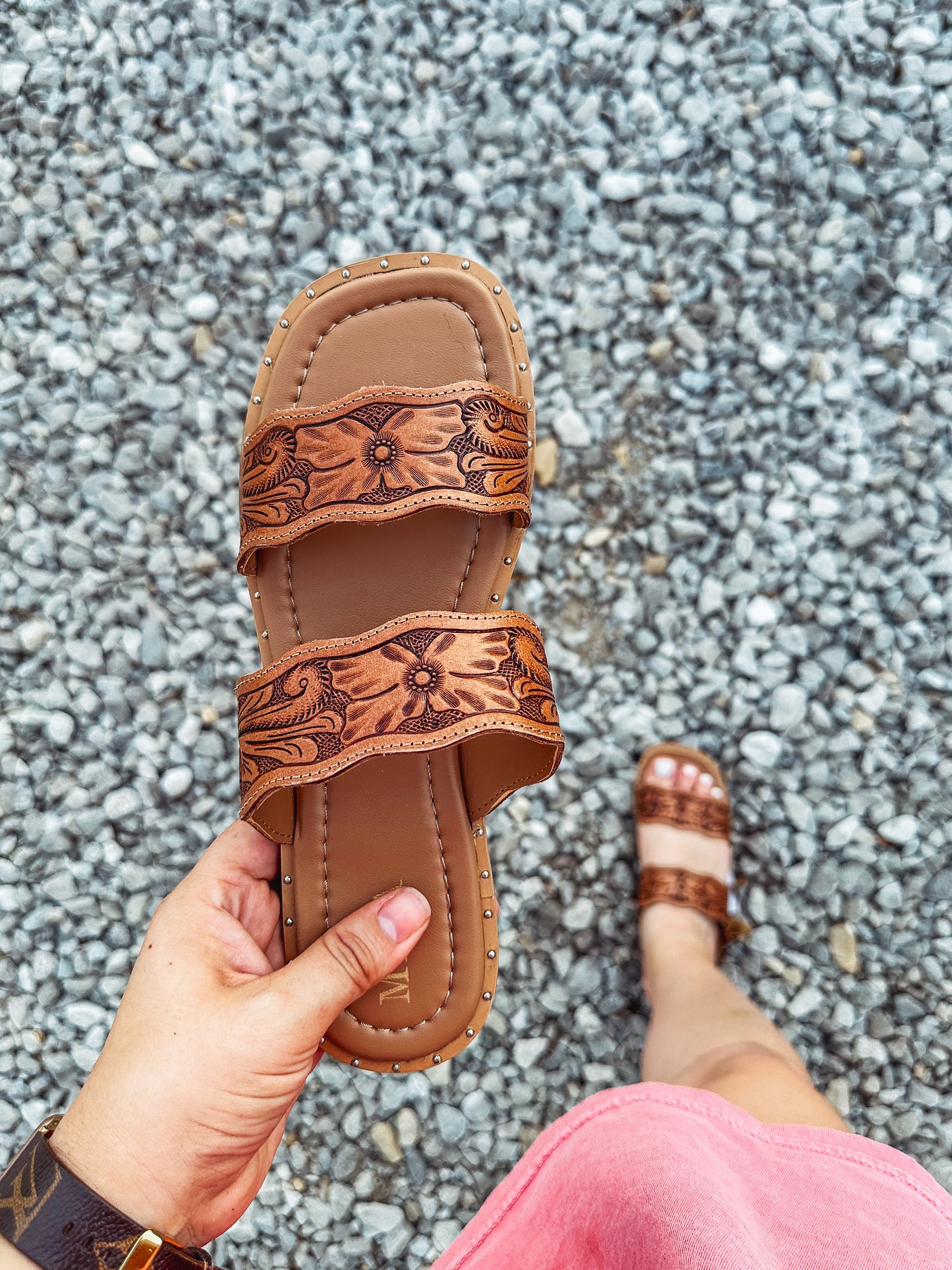 Sante Fe Tooled Leather Sandals