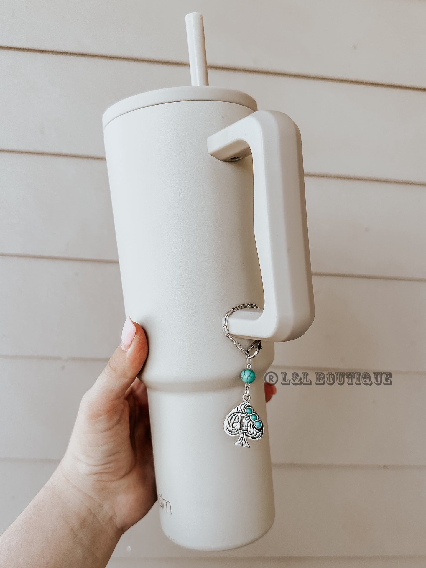 Spade Initial Tumbler Charm