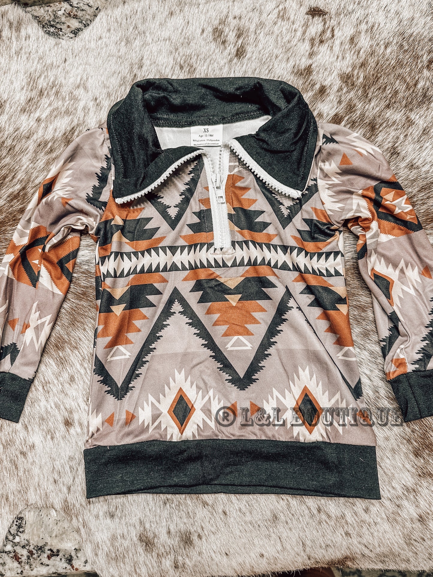 Kids Aztec Rust Pullover