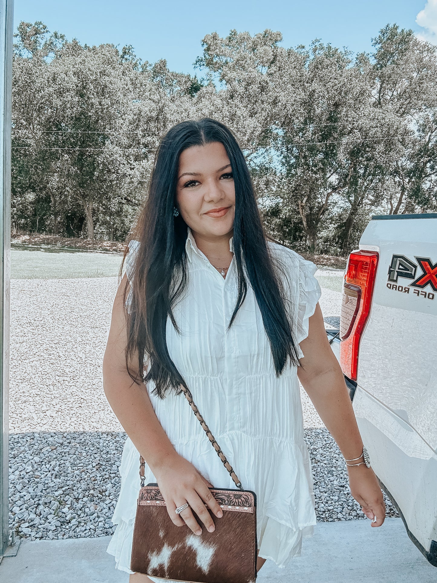 Pleated White Dress Top