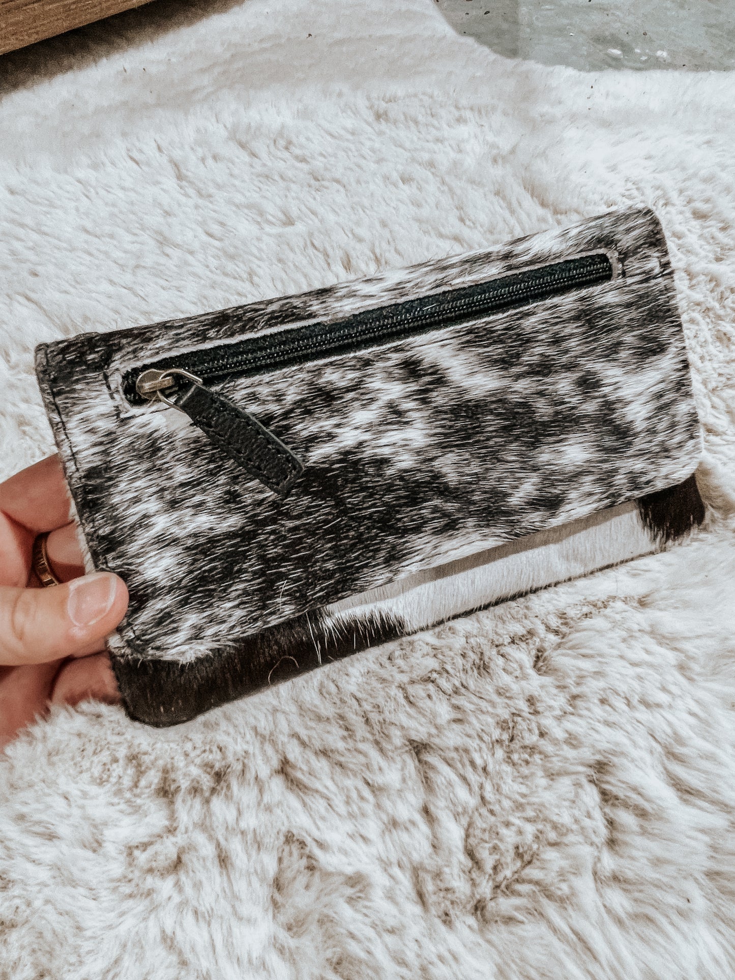 Crunch Cowhide Wallet in Black