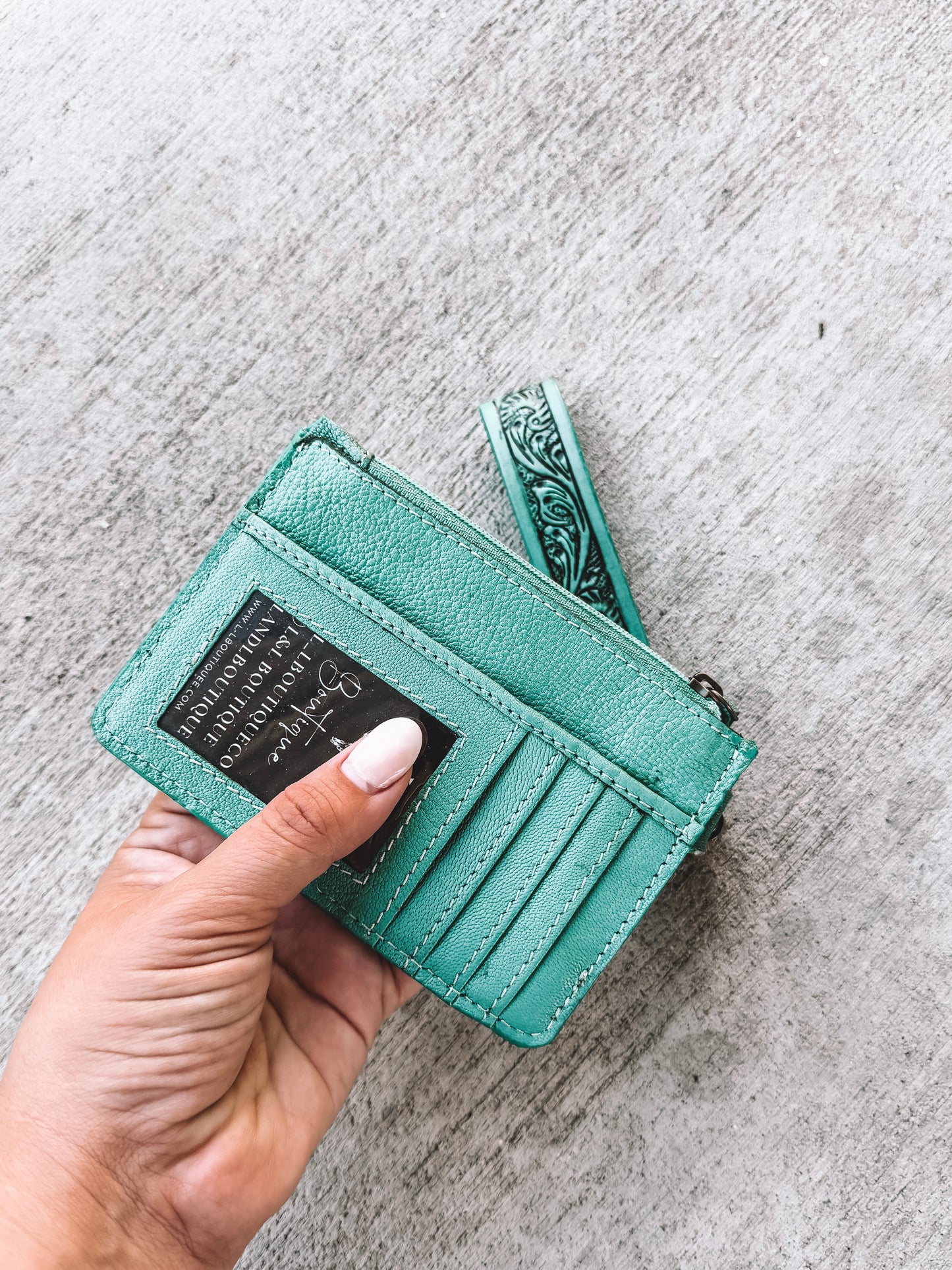 Pride Card Holder Keychain Turquoise