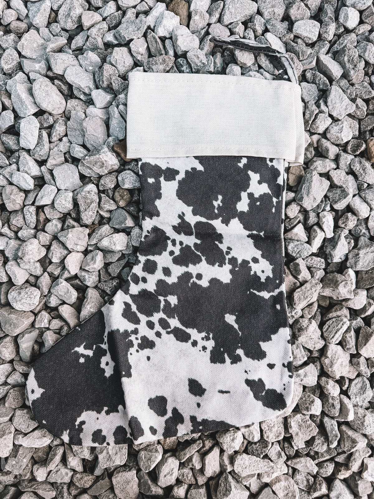 Canvas Cow Print Stocking