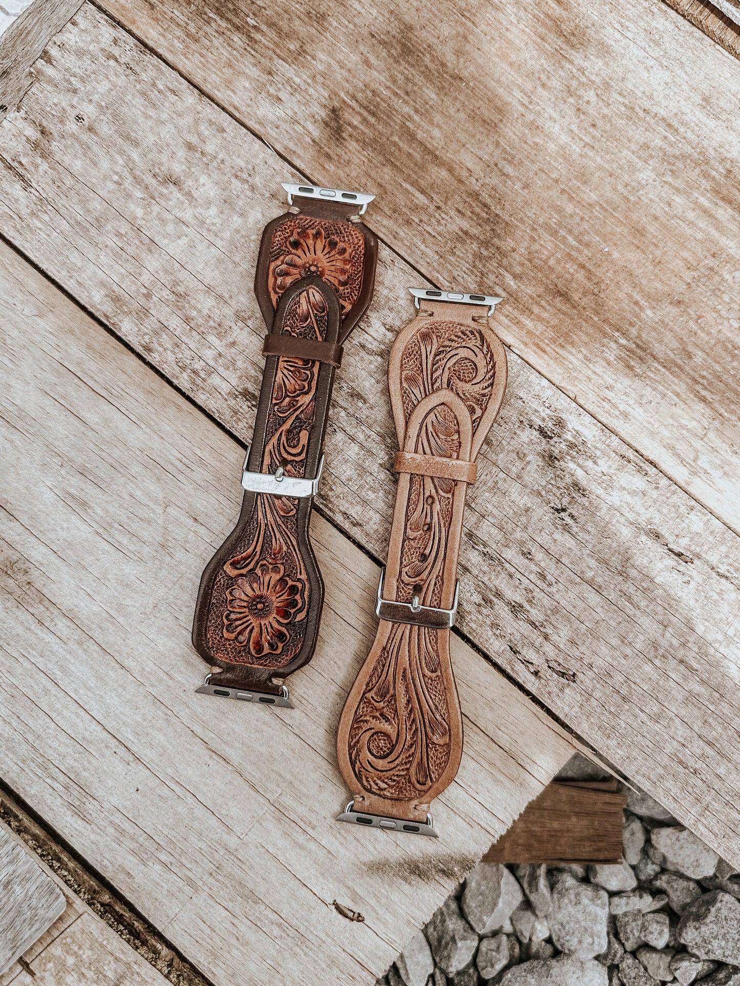 Tooled Leather Watch Band