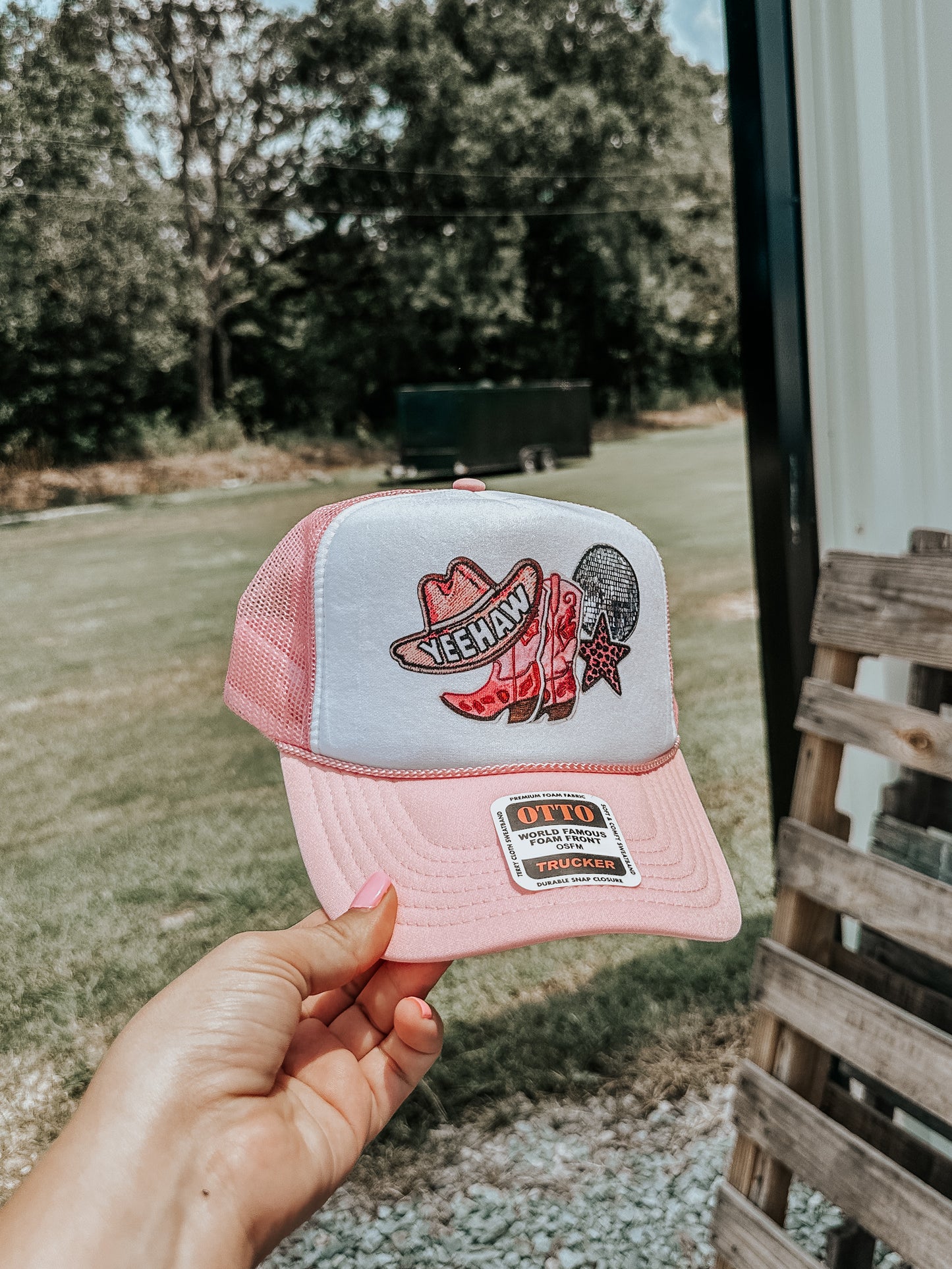 Yeehaw Disco Pink Trucker Hat