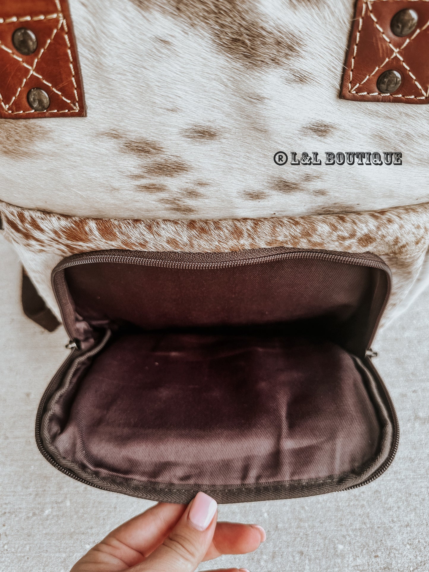 Sunflower Leather Cowhide Diaper Bag