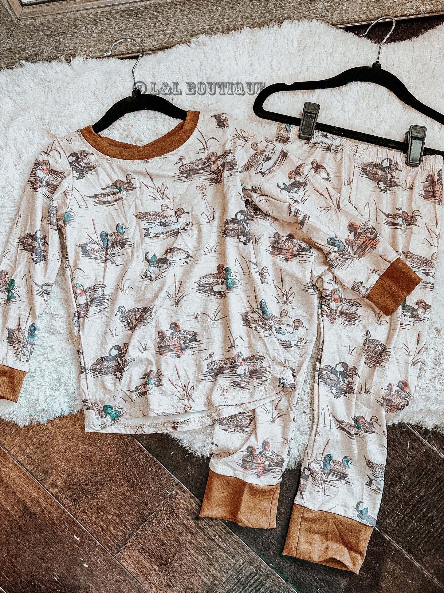 Fall Duck Pajamas Set