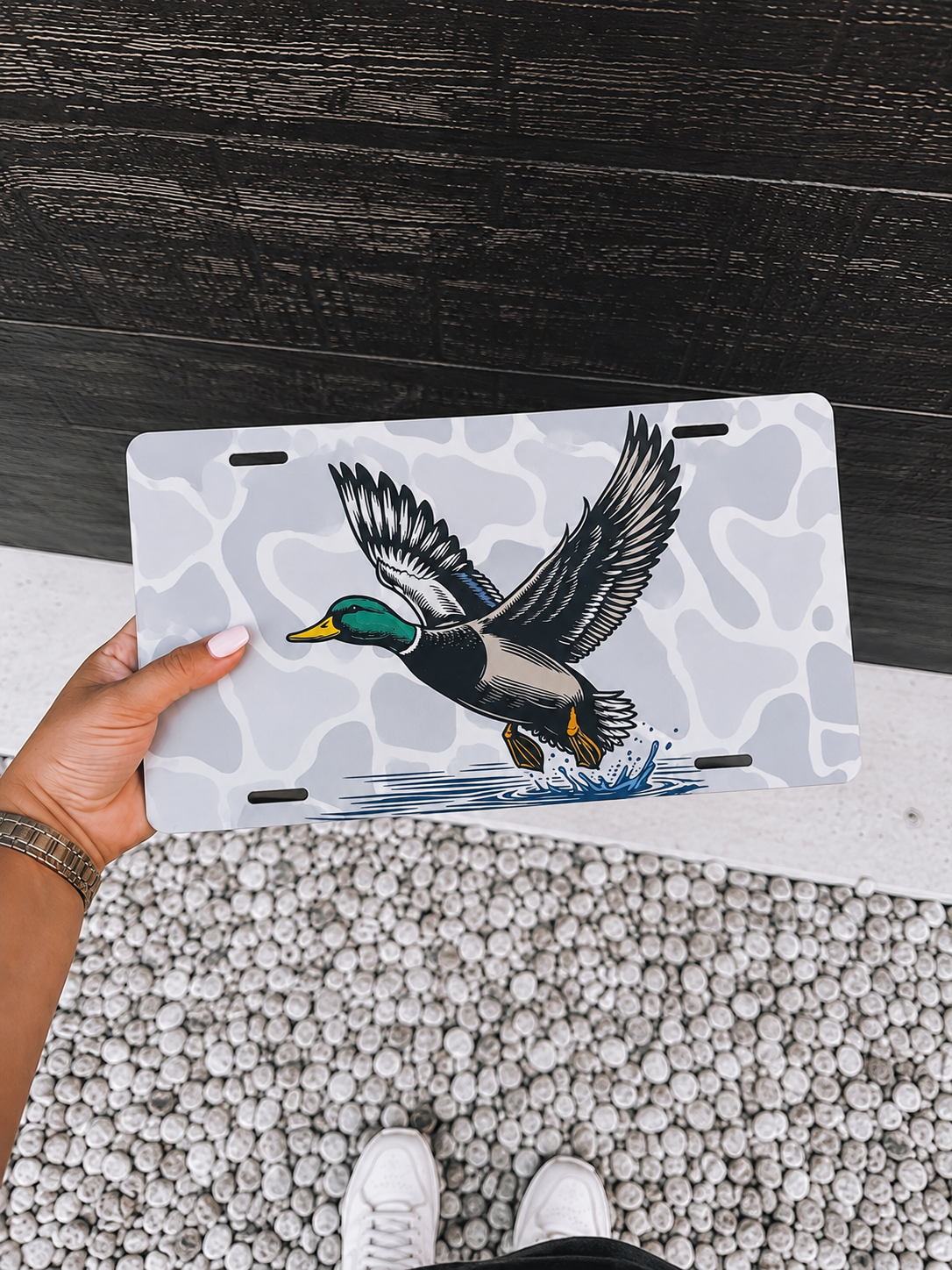 Plate Tag - Puddle Duck Snow Camo