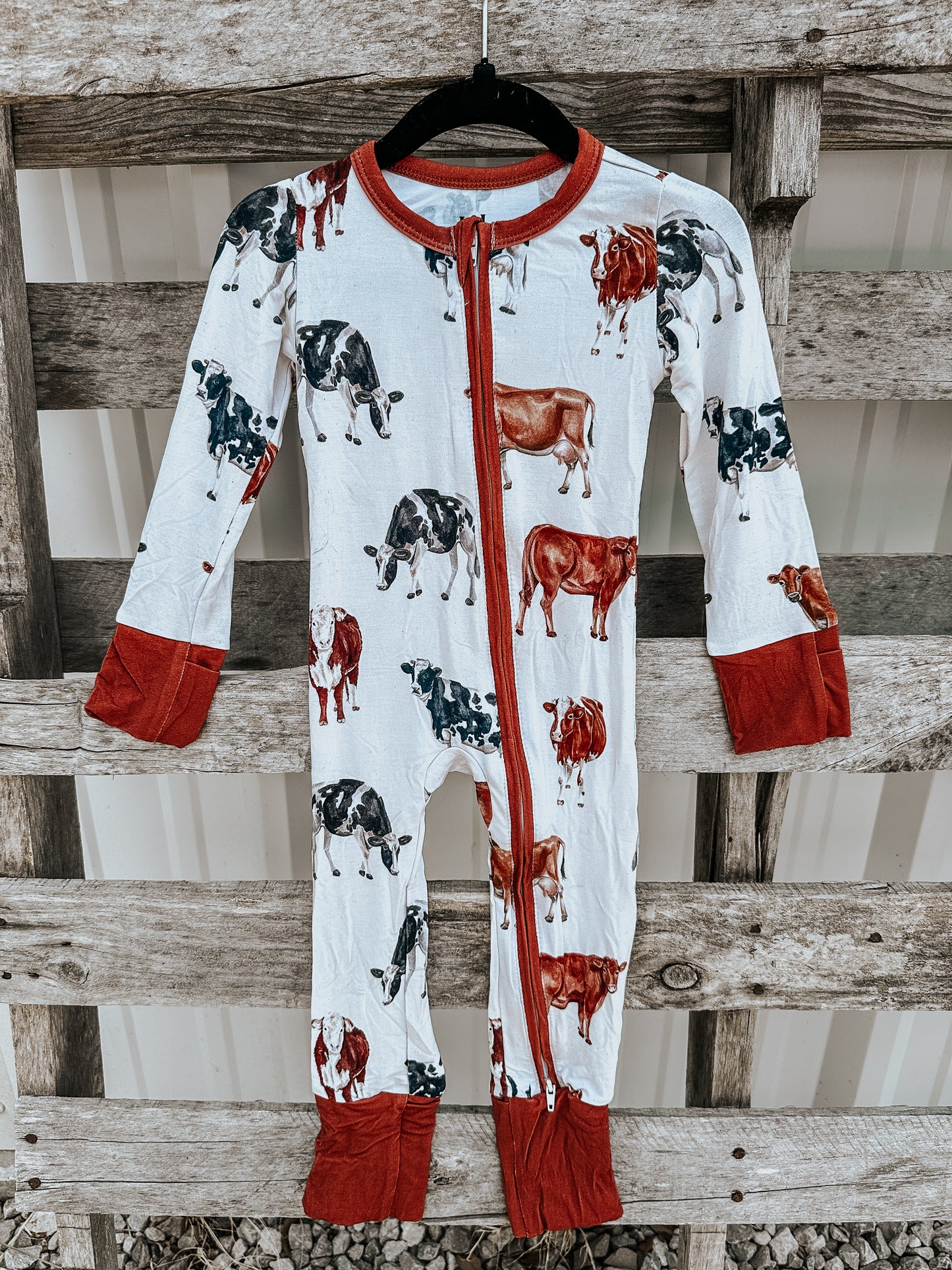 Brown Cattle Bamboo Onesie