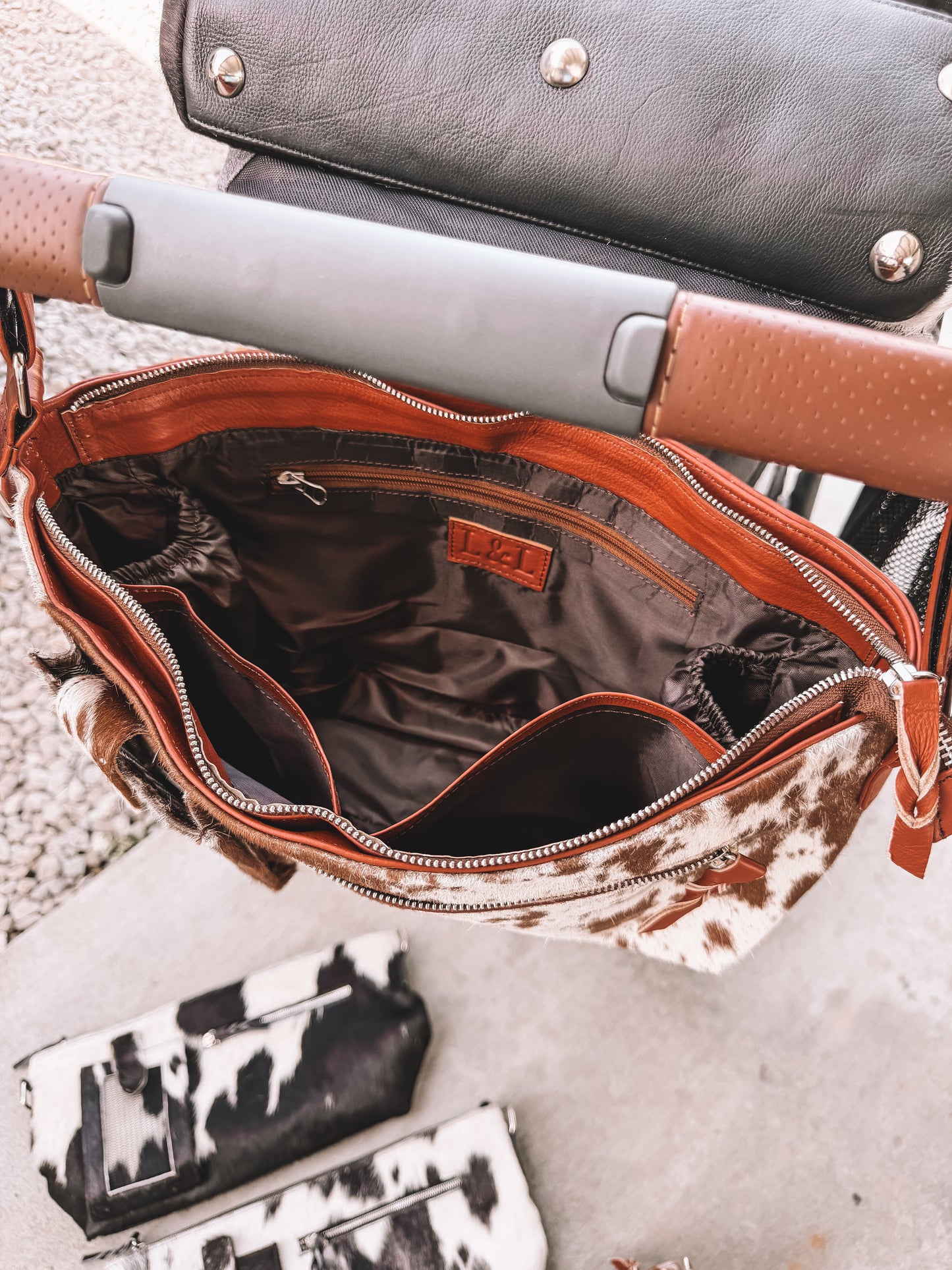 Cowhide Stroller Bag