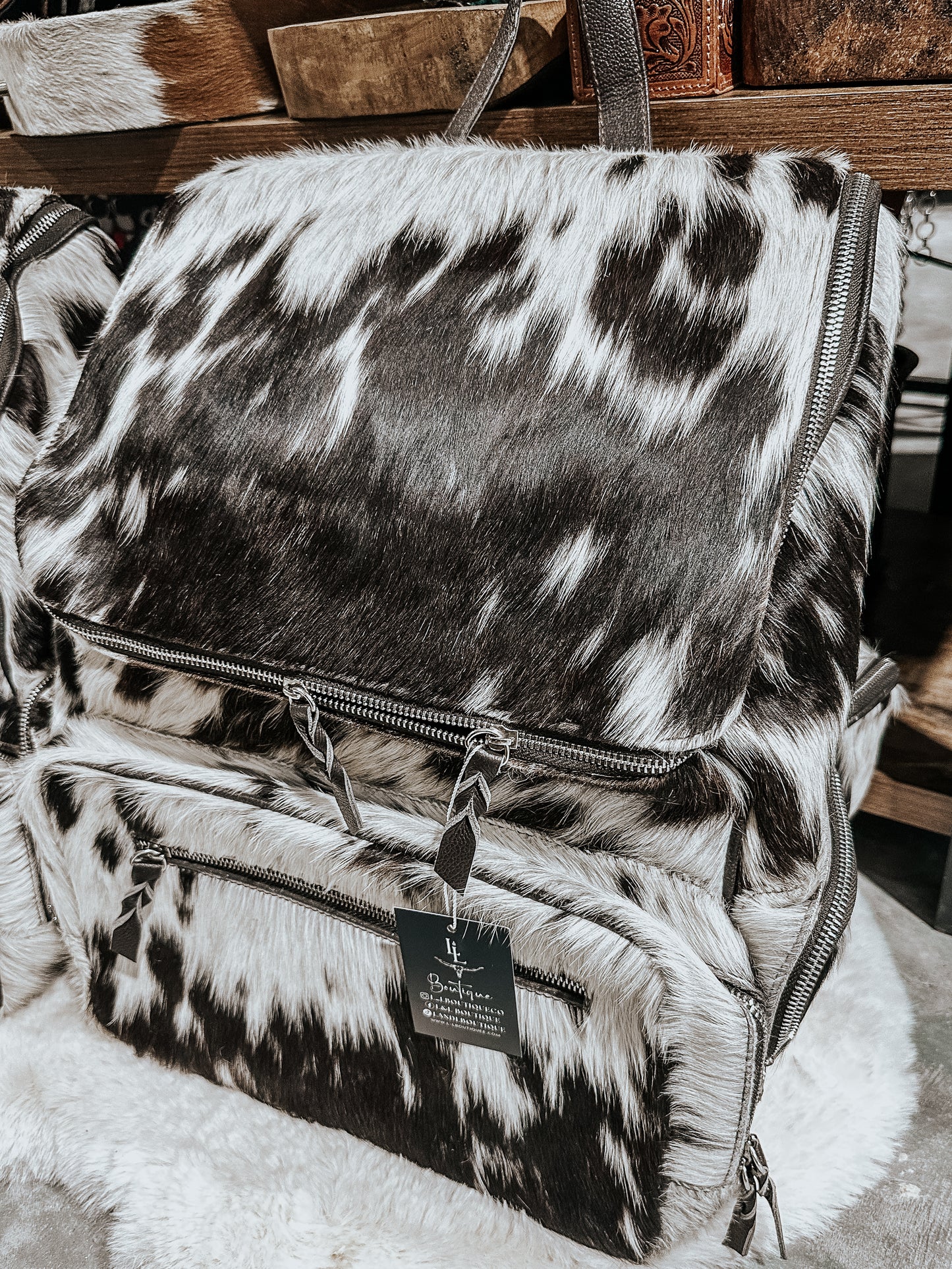 Load It Up Cowhide Backpack in Black