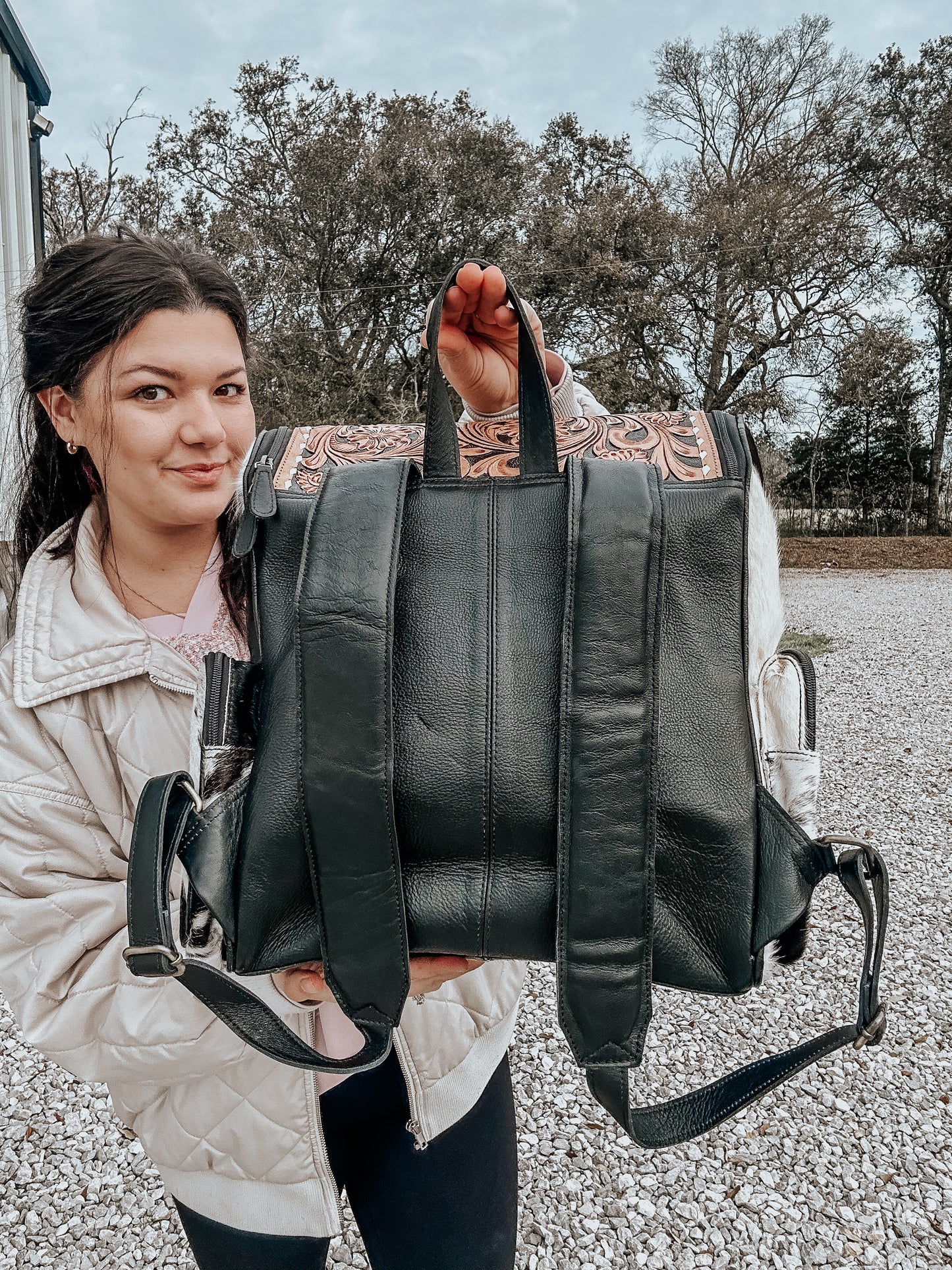 Pheonix Cowhide Leather Backpack