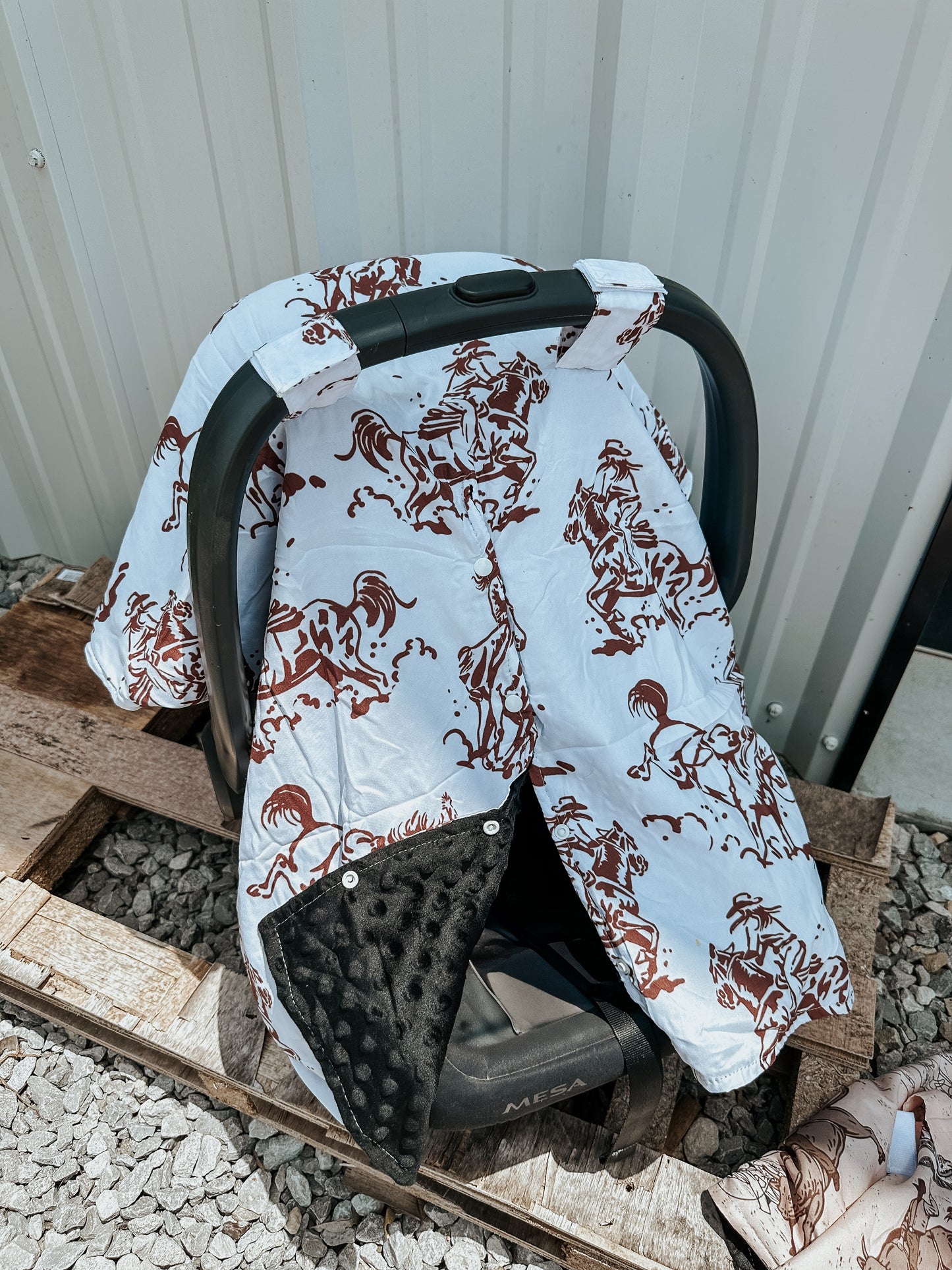 Buckin Bronco Car Seat Cover in Brown