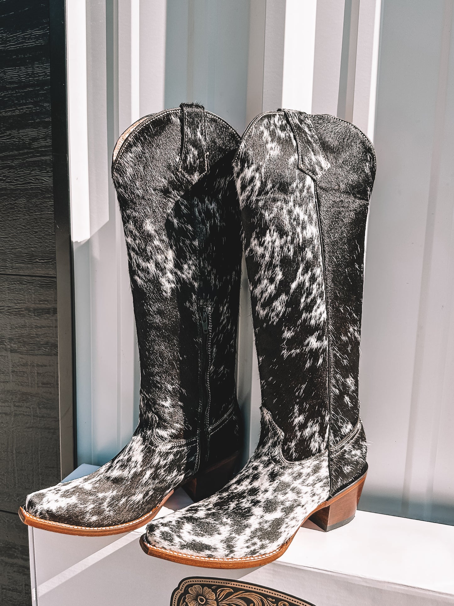 Knee High Cowhide Boots ~ Snip Toe