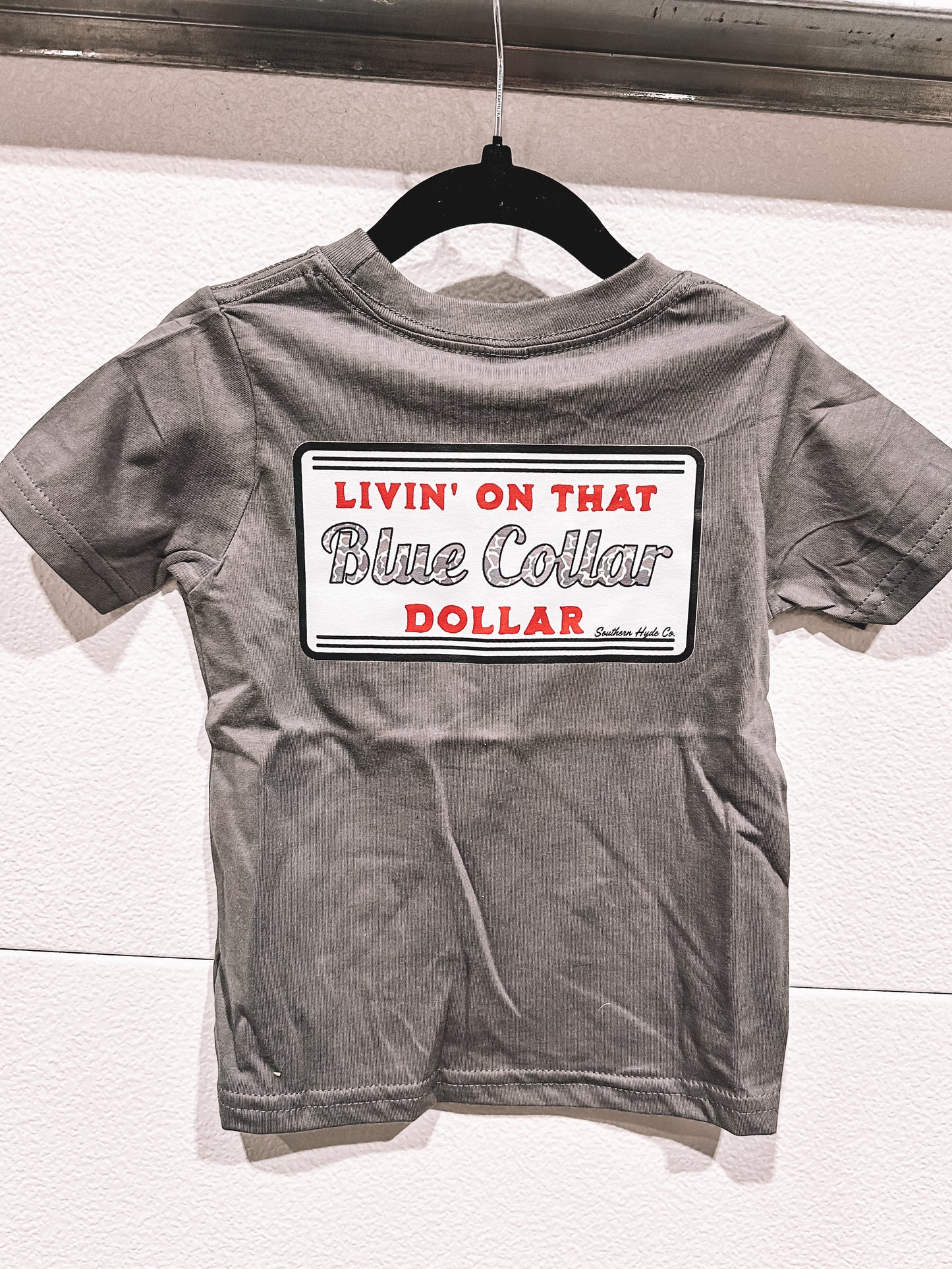 Blue Collar Dollar Youth Tee in Gray