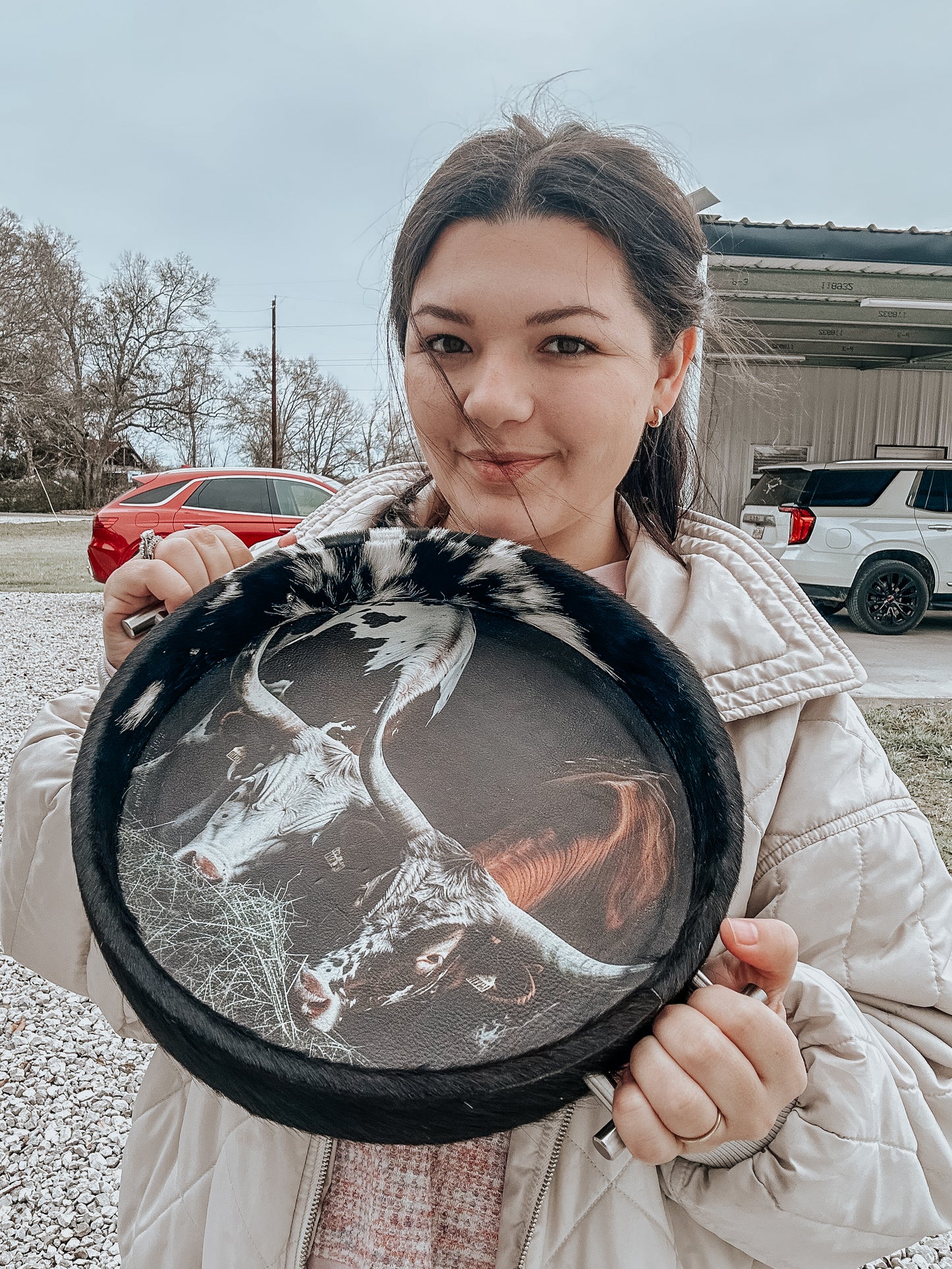 Western Cowhide Tray