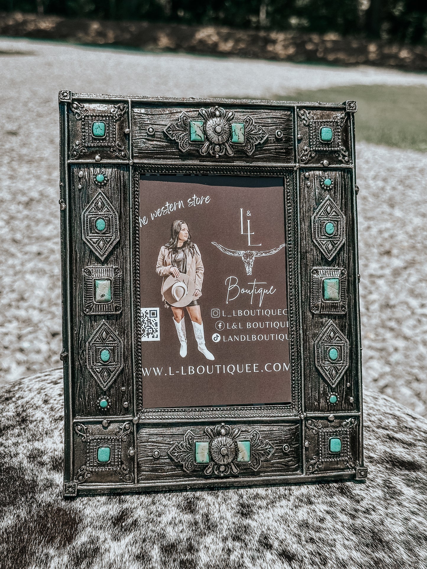 Square Concho Turquoise Picture Frame