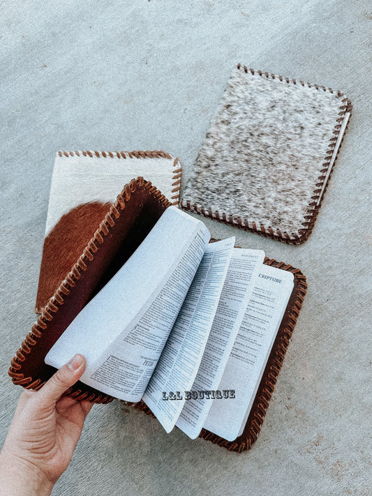 Cowhide Buckstitch Bible Cover