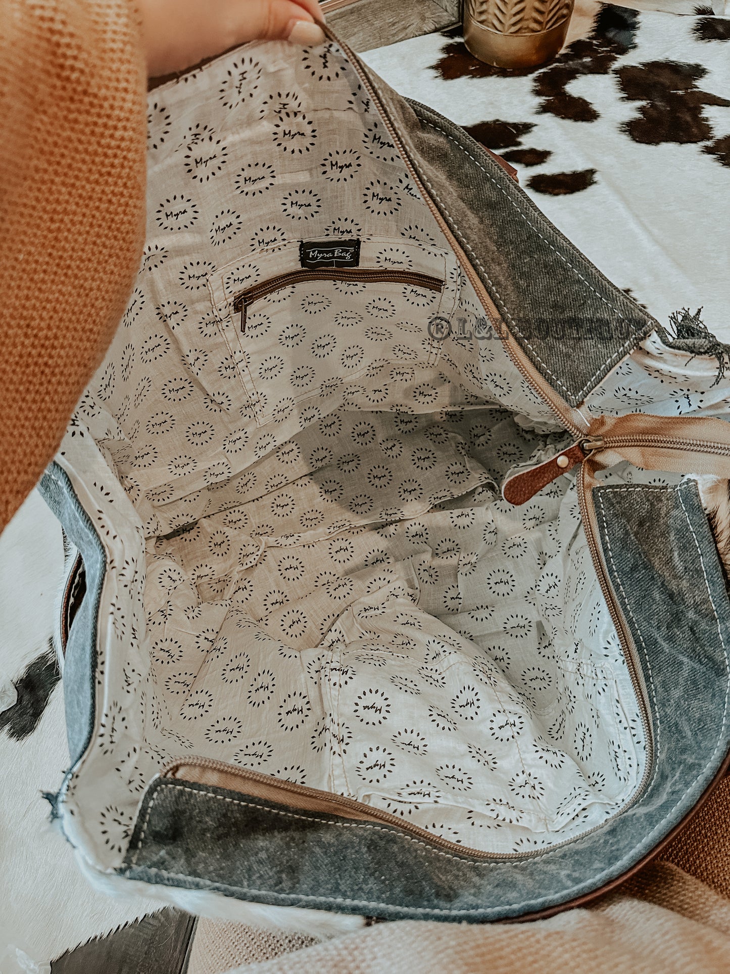 Cowboy Leather Cowhide Weekender Bag